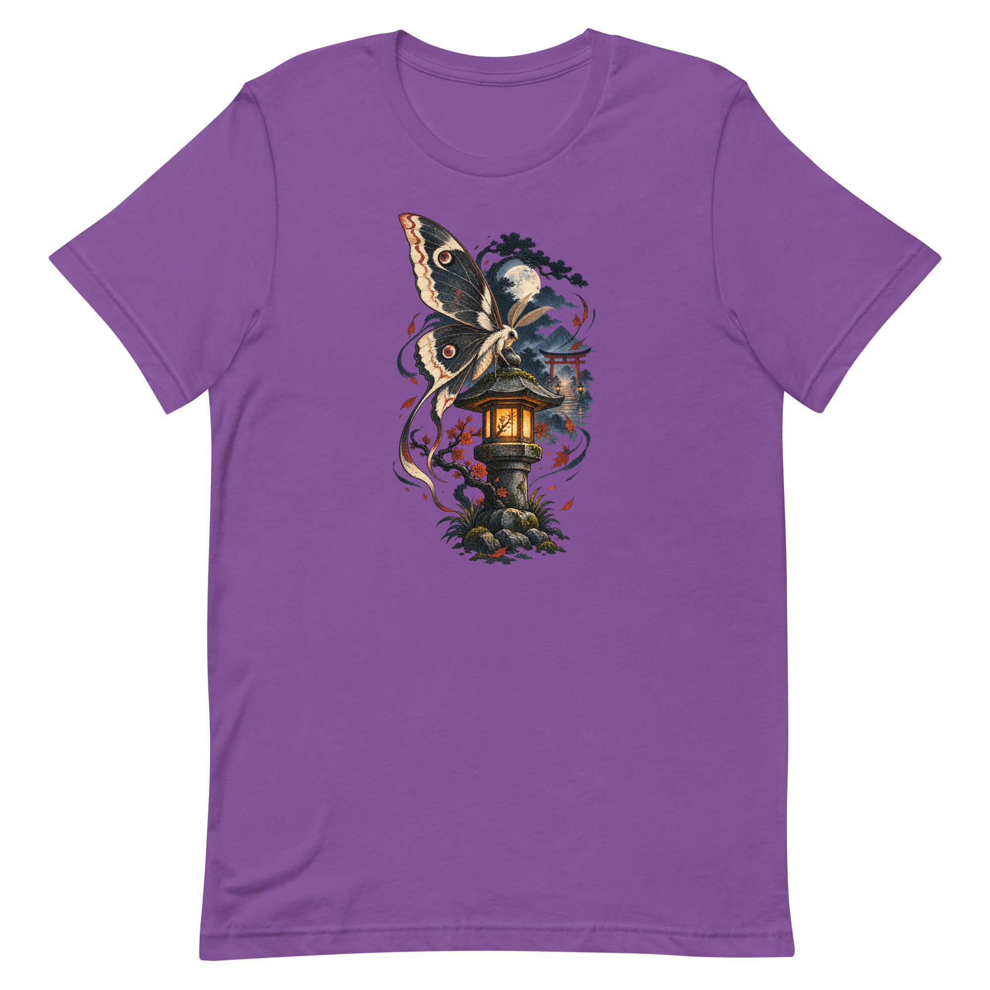 Japanese Moth Lantern Shrine Night Yokai Art T-Shirt - Image 58