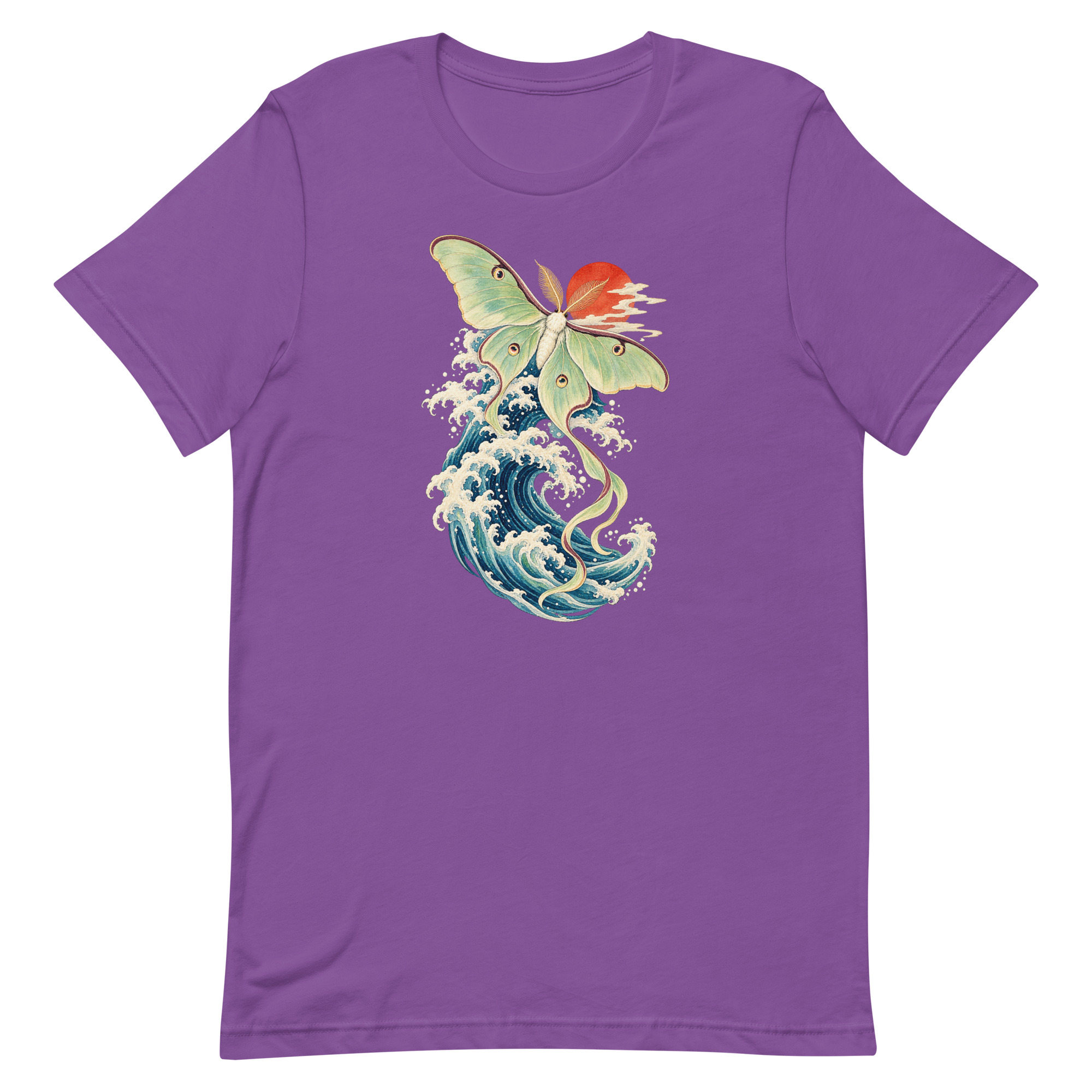 Luna Moth Great Wave Japanese Ukiyo-e Art T-Shirt - Image 58