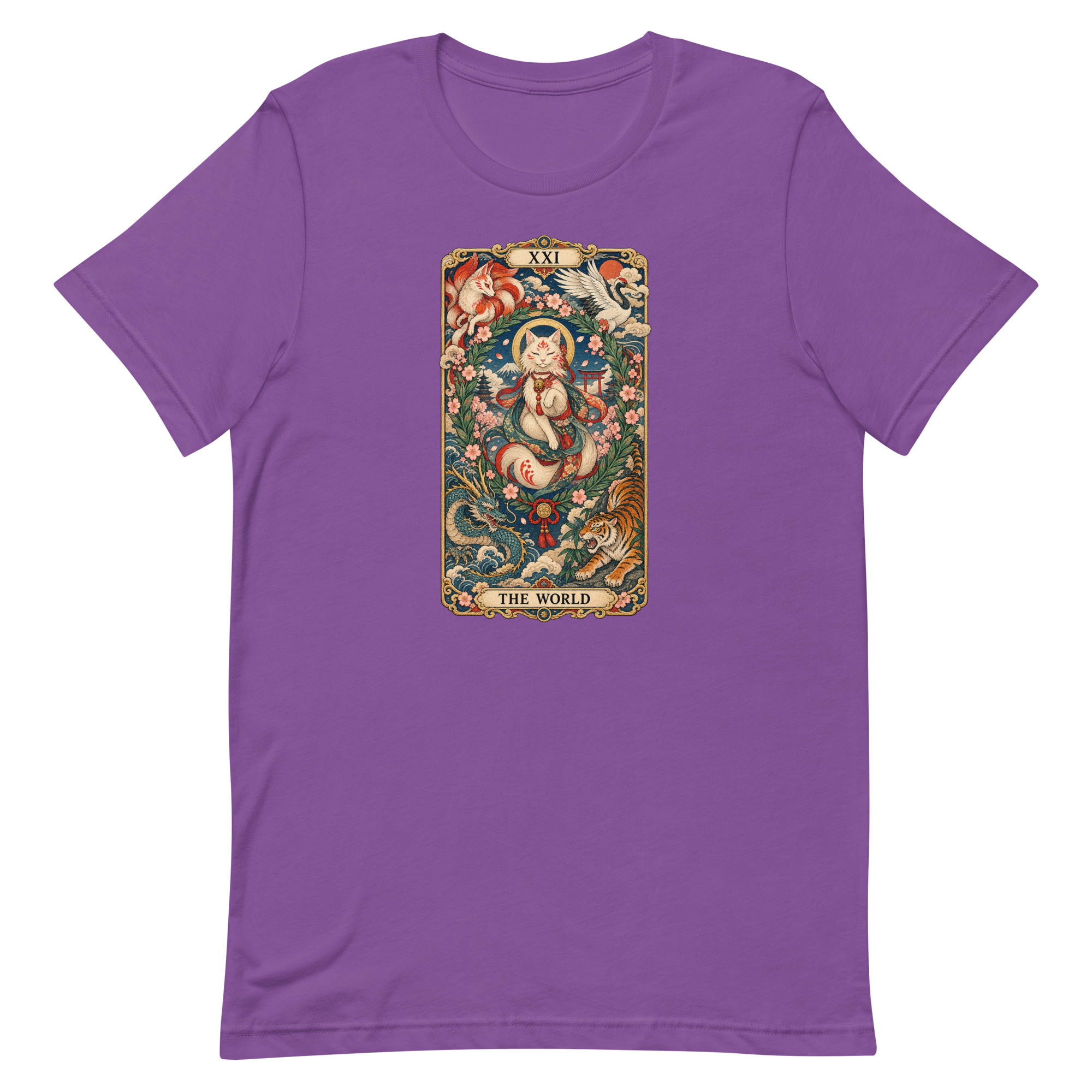 The World Shrine Cat Tarot Japanese Art T-Shirt - Image 58