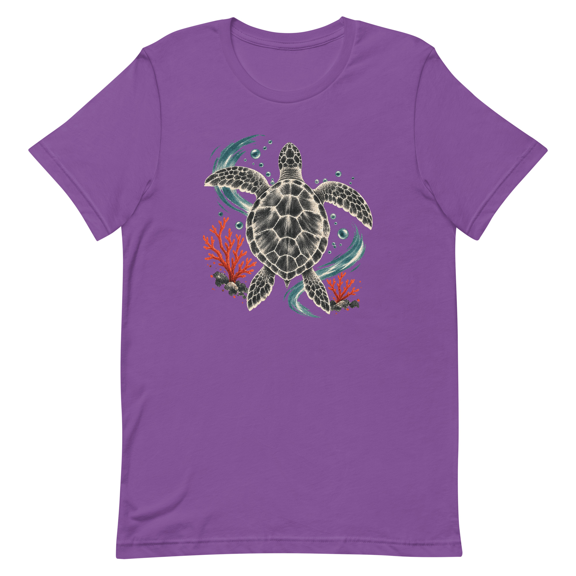 Gyotaku Sea Turtle Coral Japanese Print Art, Japanese Art Tee, Mythology Gift - Image 60