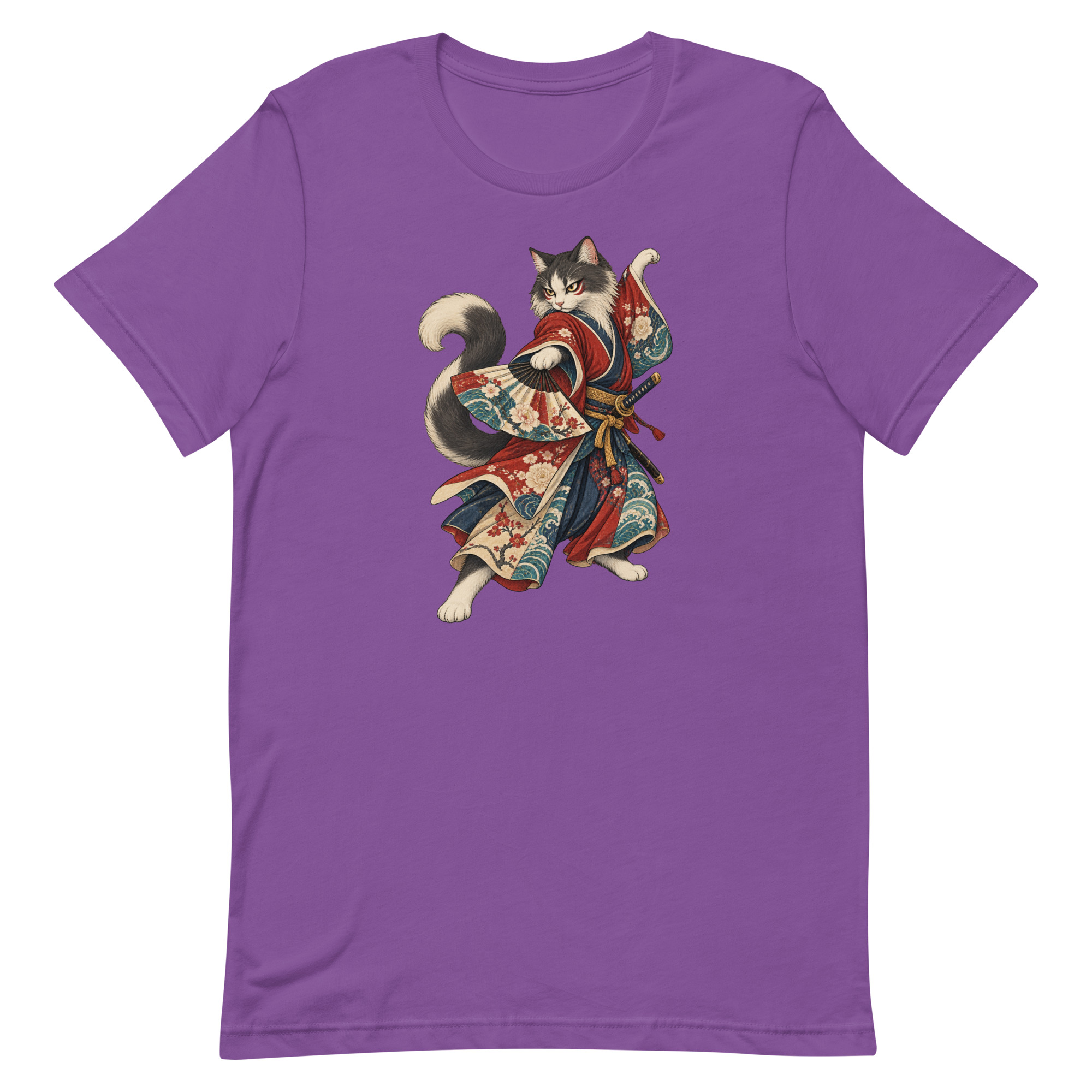 Samurai Cat Kabuki Fan Japanese Warrior Art, Japanese Art Tee, Mythology Gift - Image 60