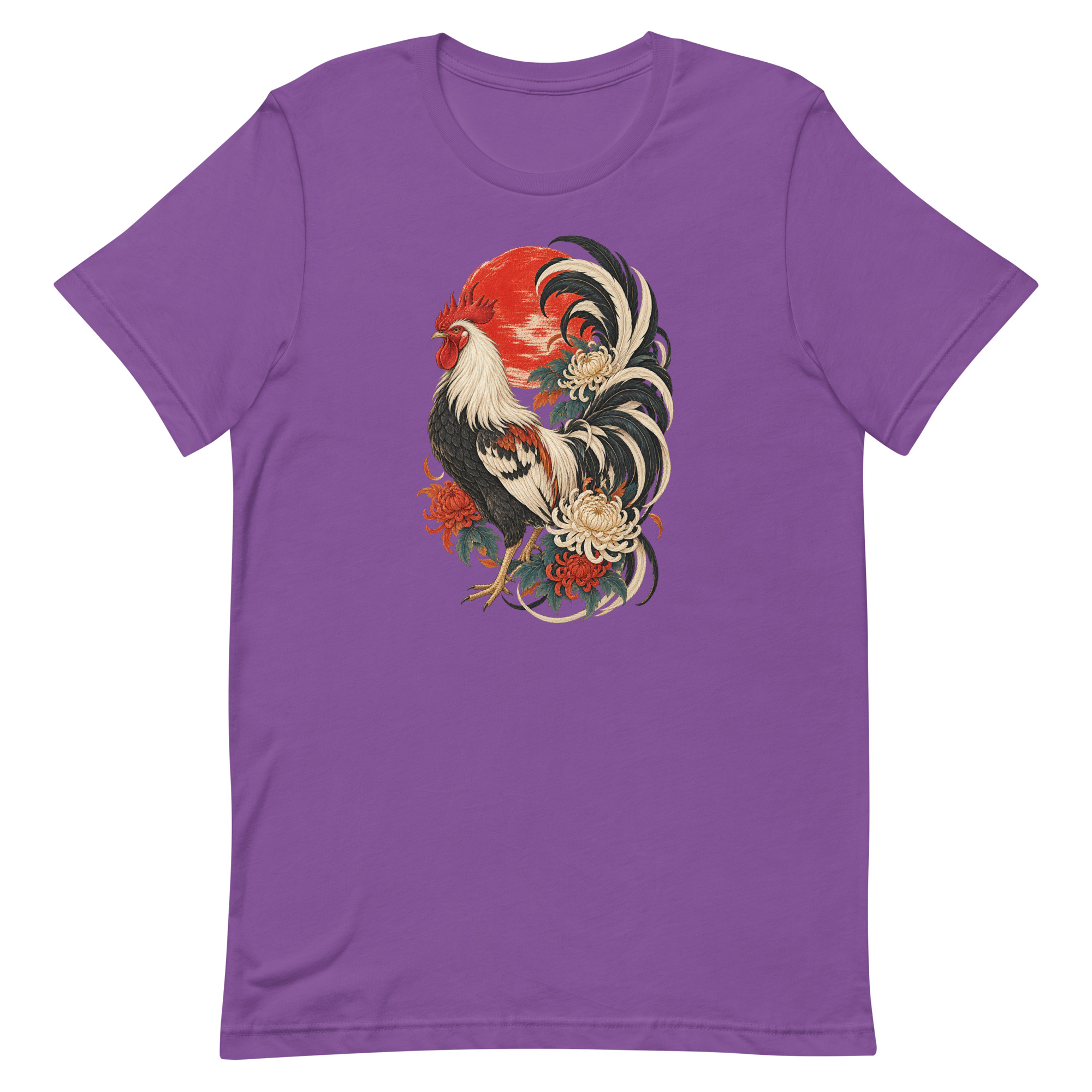 Japanese Rooster Red Sun Chrysanthemum Art, Japanese Art Tee, Mythology Gift - Image 58