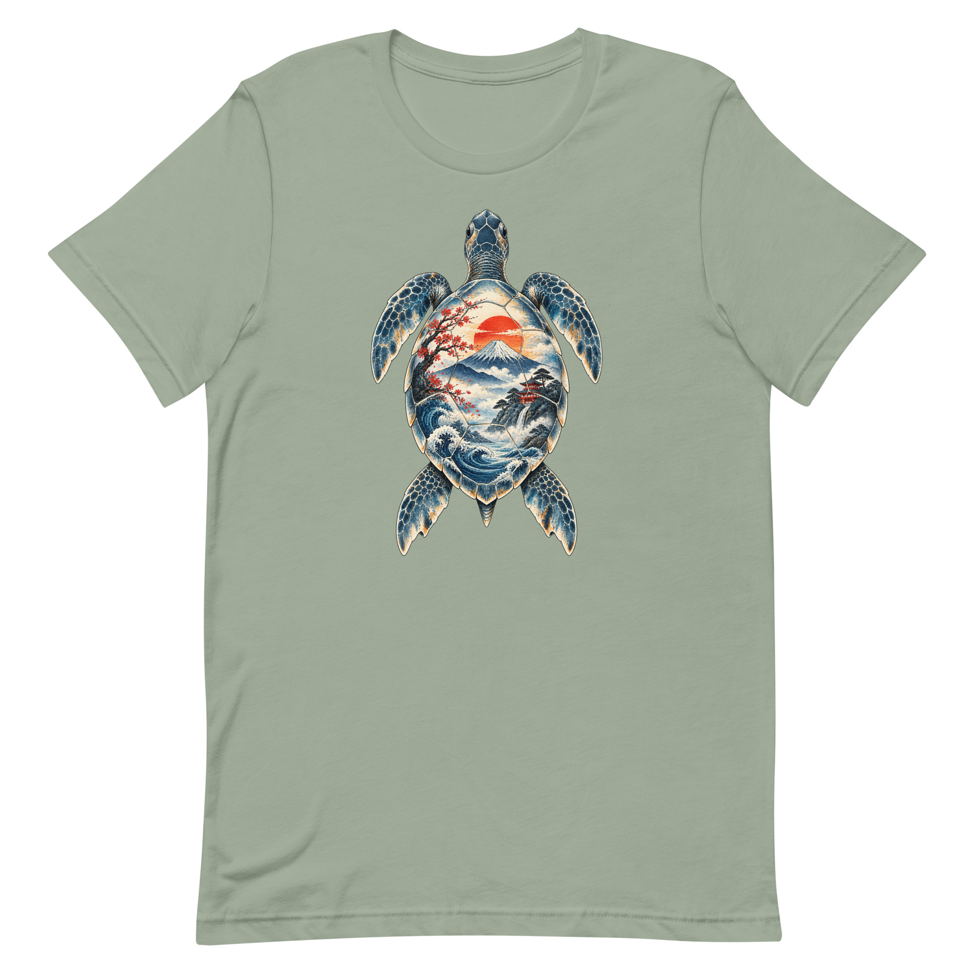 Sea Turtle Mount Fuji Sunrise Japanese Art, Japanese Art Tee, Mythology Gift - Image 84