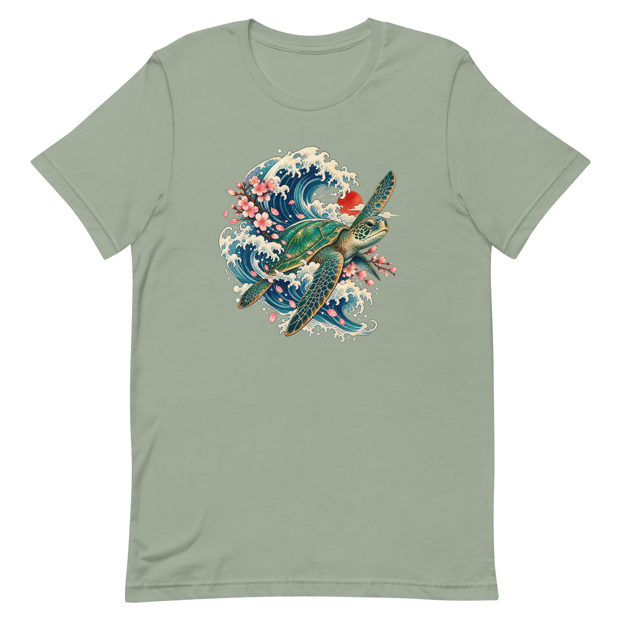 Sea Turtle Great Wave Sakura Japanese Art, Japanese Art Tee, Mythology Gift - Image 84