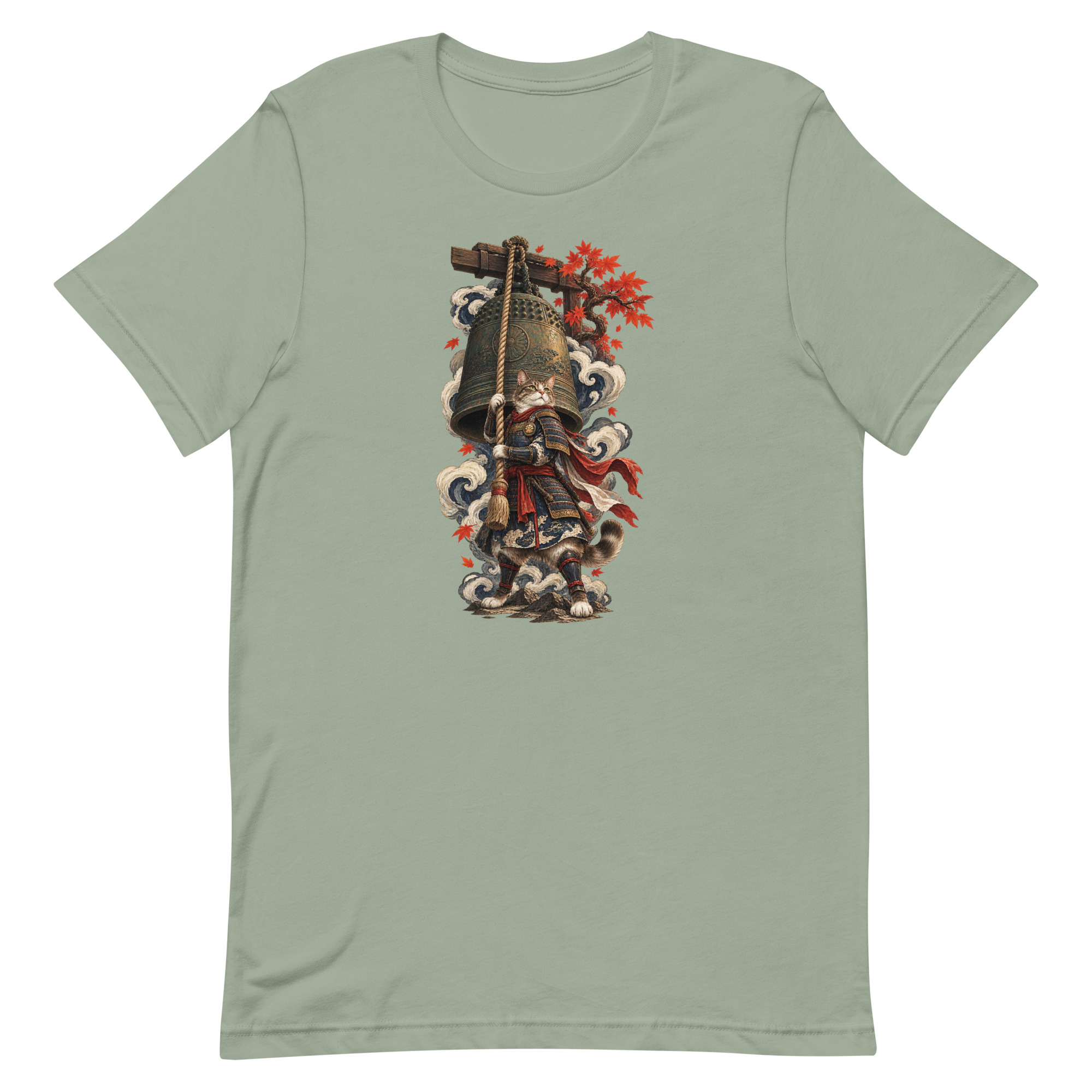 Samurai Cat Temple Bell Guardian Japanese Art, Japanese Art Tee, Mythology Gift - Image 84