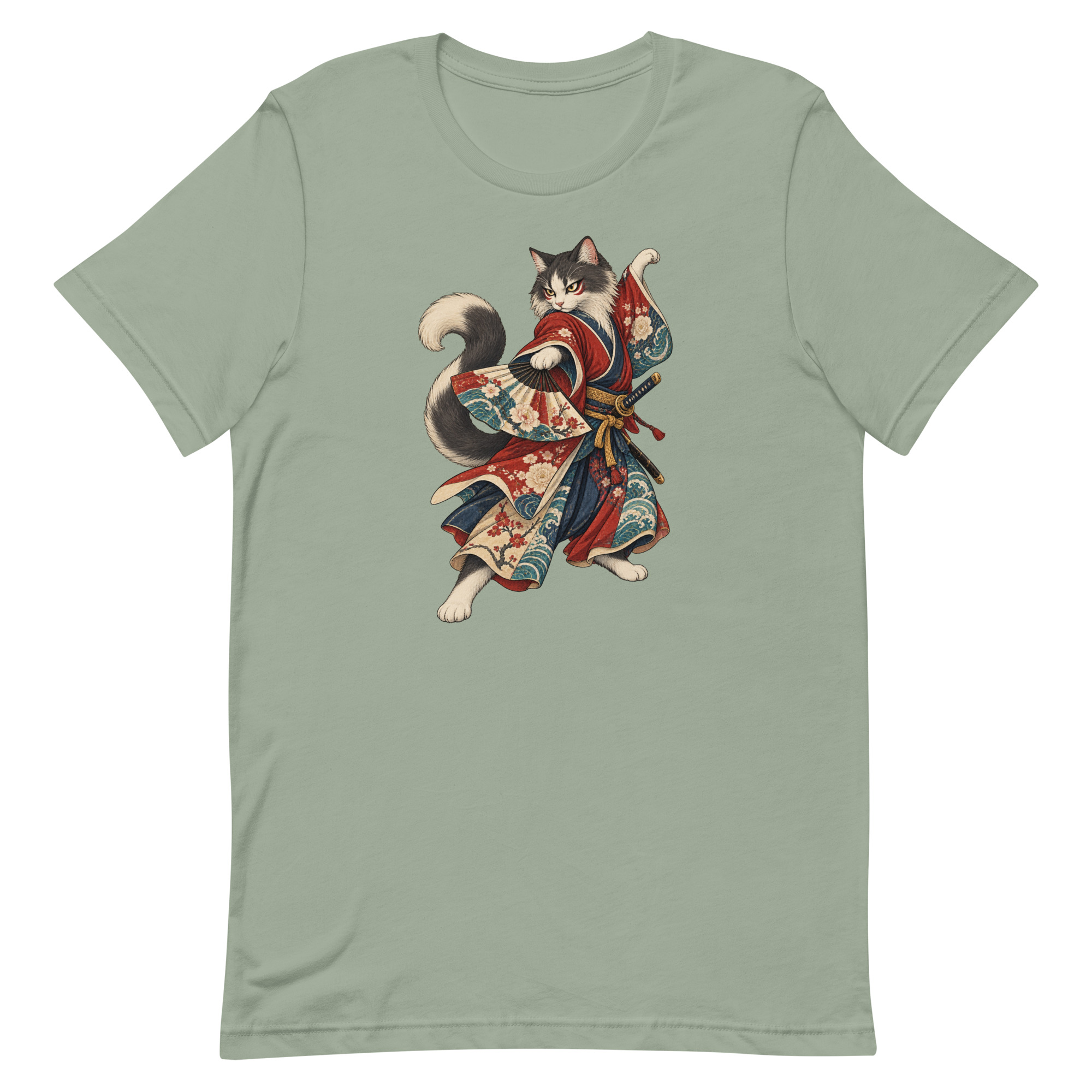 Samurai Cat Kabuki Fan Japanese Warrior Art, Japanese Art Tee, Mythology Gift - Image 84