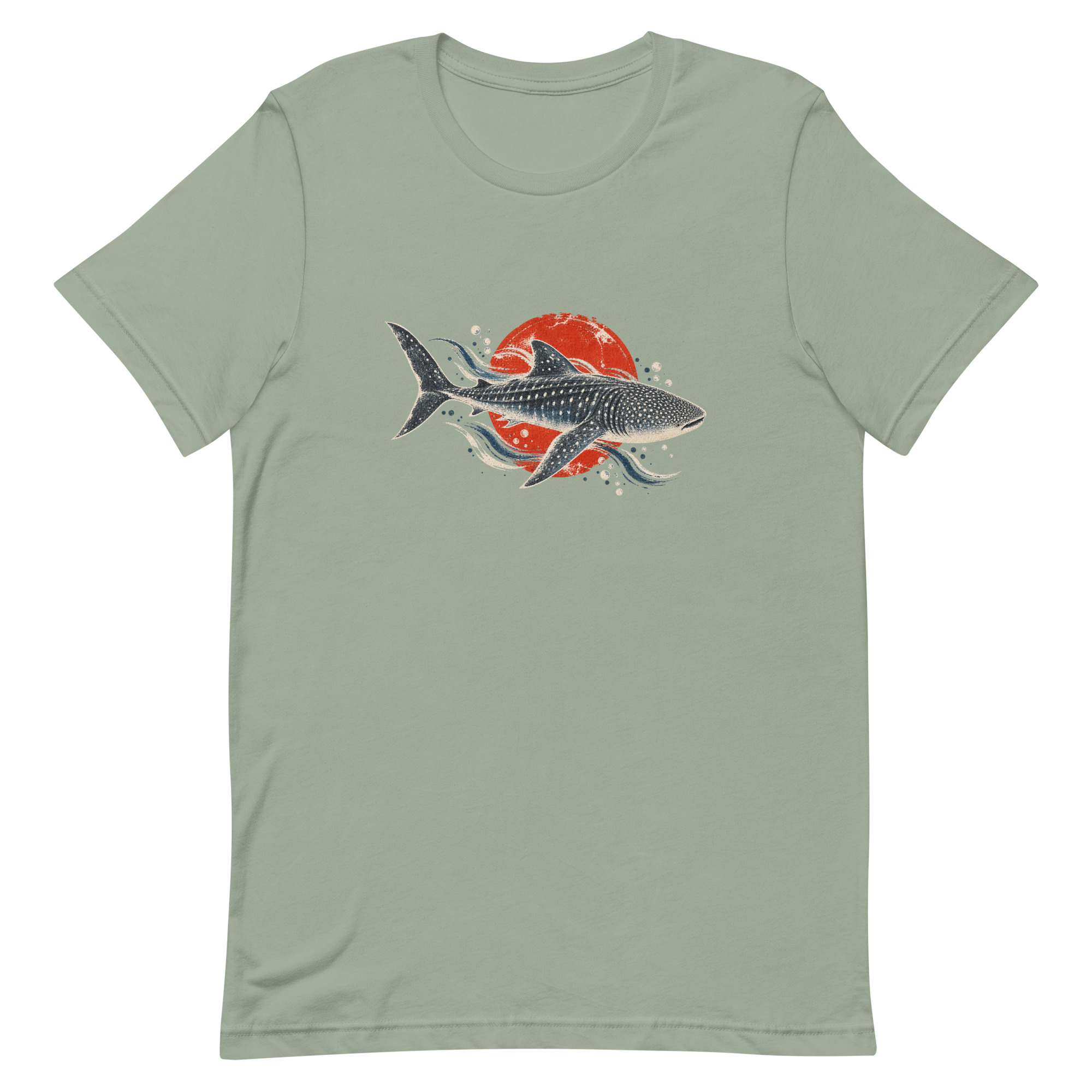 Gyotaku Whale Shark Red Sun Japanese Print, Japanese Art Tee, Mythology Gift - Image 84