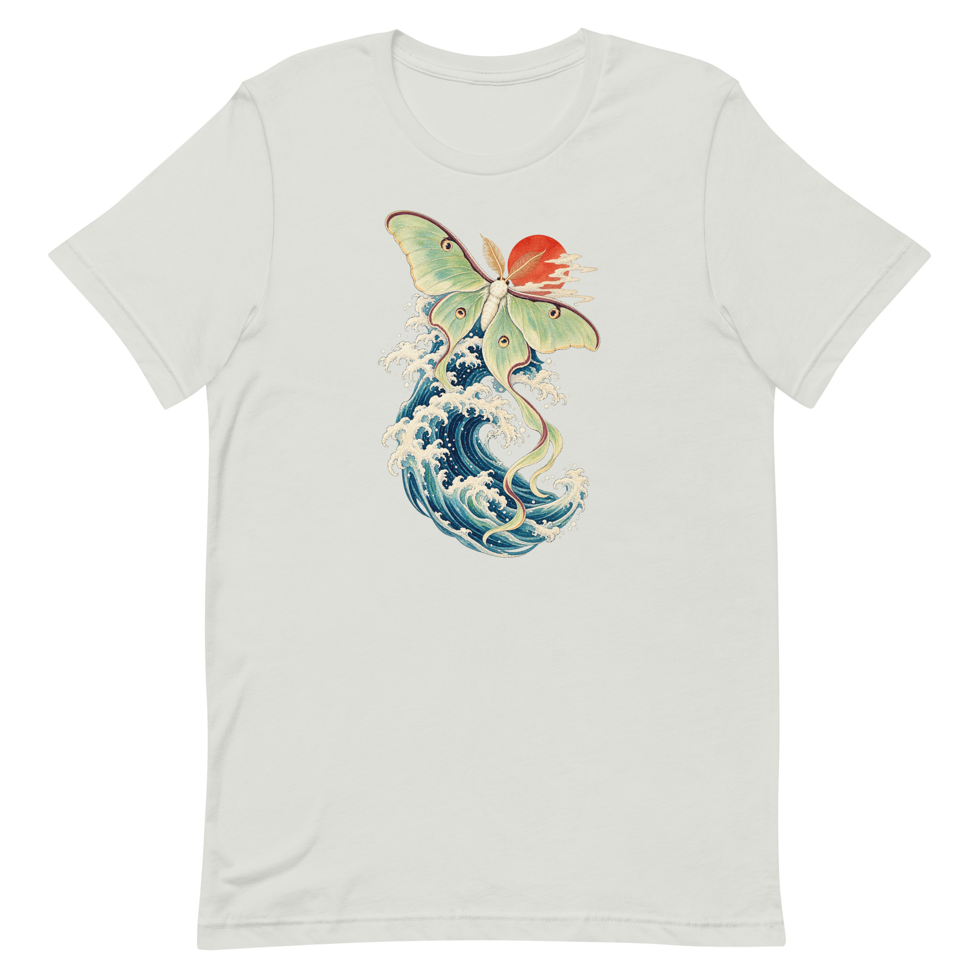 Luna Moth Great Wave Japanese Ukiyo-e Art T-Shirt - Image 59