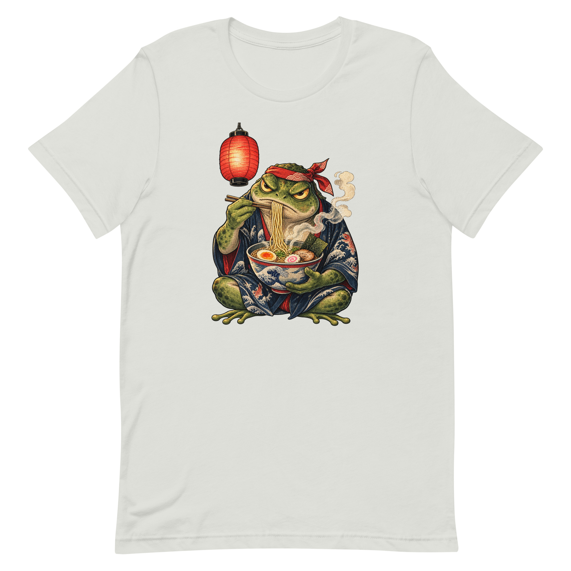 Grumpy Frog Ramen Lantern Japanese Ink Art T-Shirt - Image 61