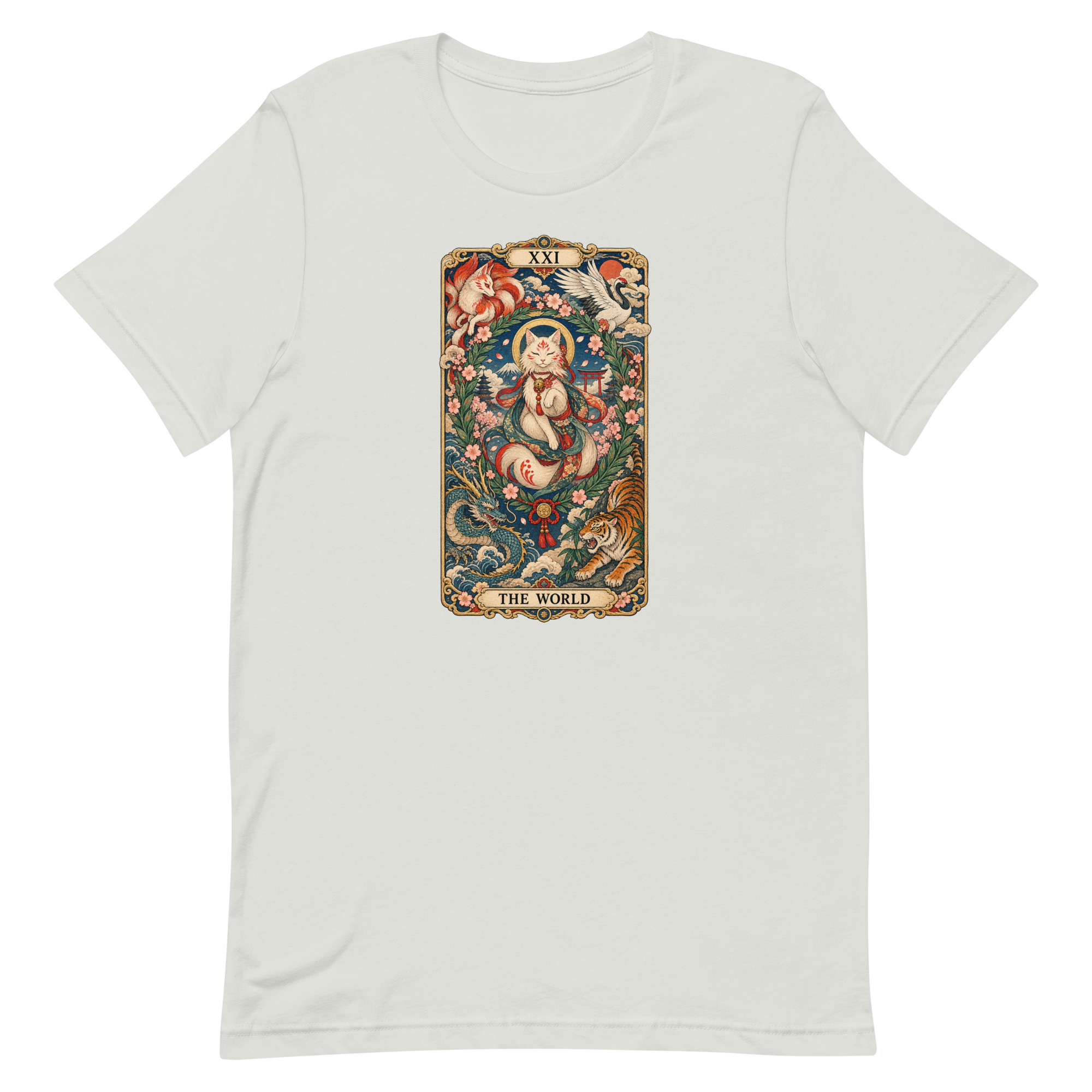 The World Shrine Cat Tarot Japanese Art T-Shirt - Image 59