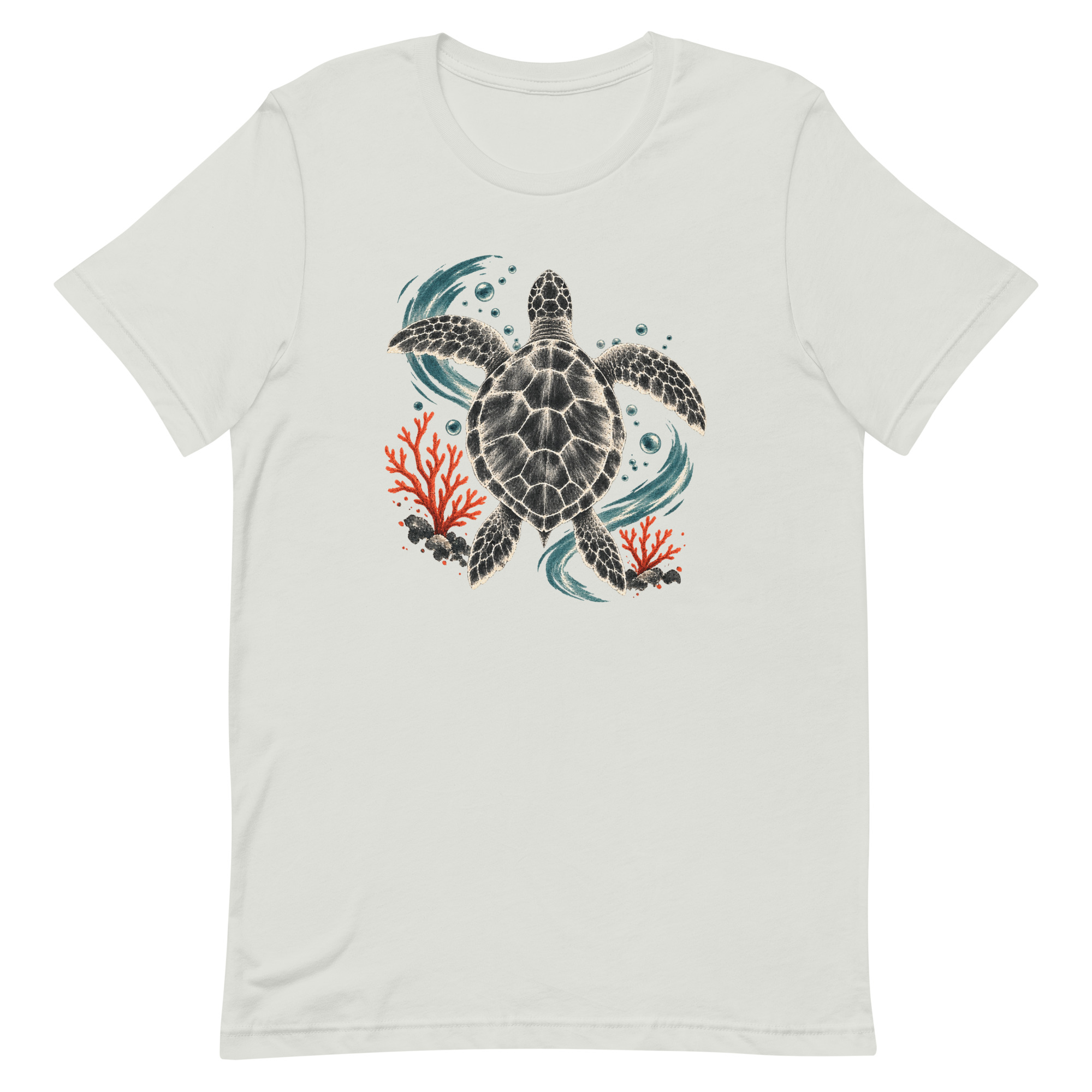 Gyotaku Sea Turtle Coral Japanese Print Art, Japanese Art Tee, Mythology Gift - Image 61