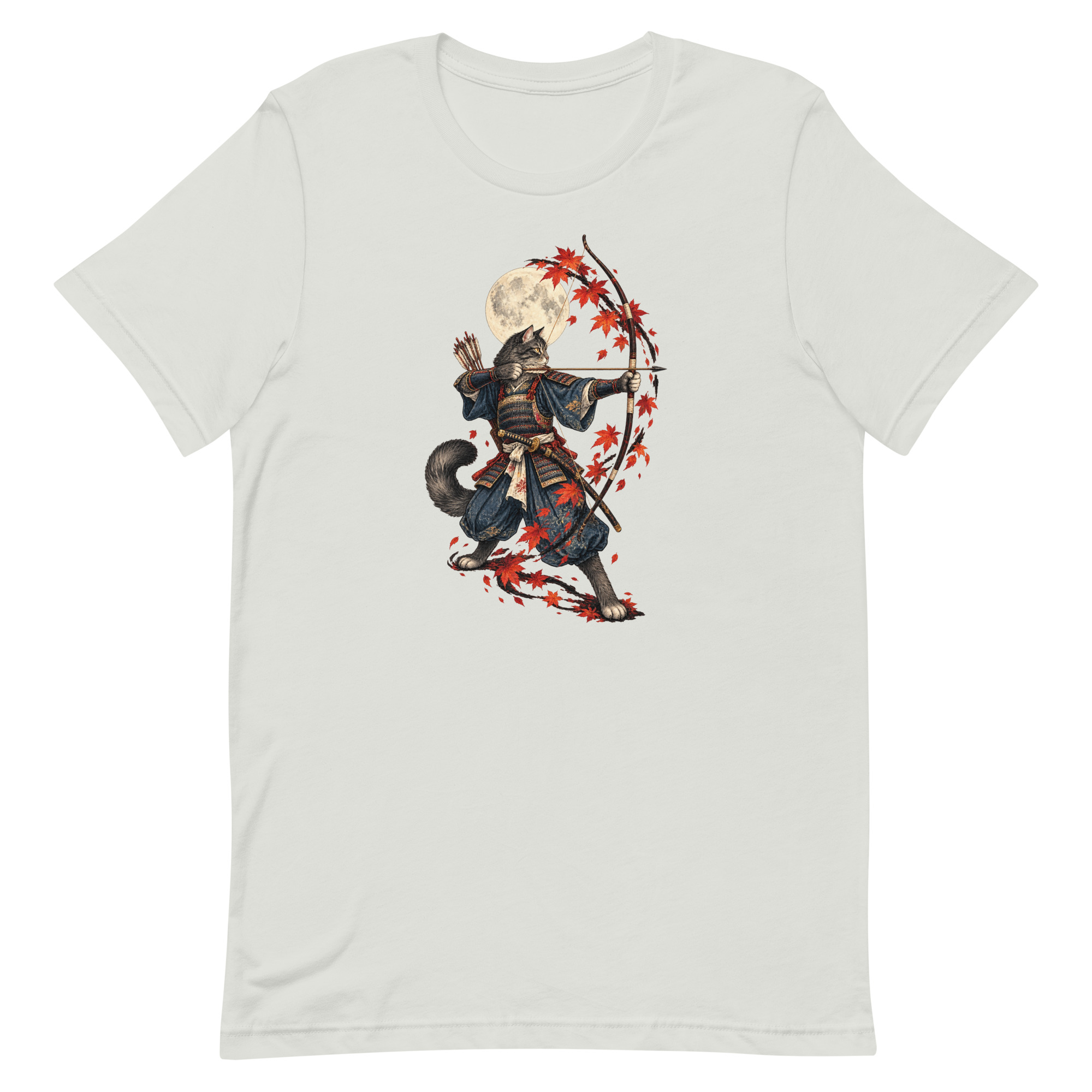 Samurai Cat Archer Maple Moon Japanese Art, Japanese Art Tee, Mythology Gift - Image 61