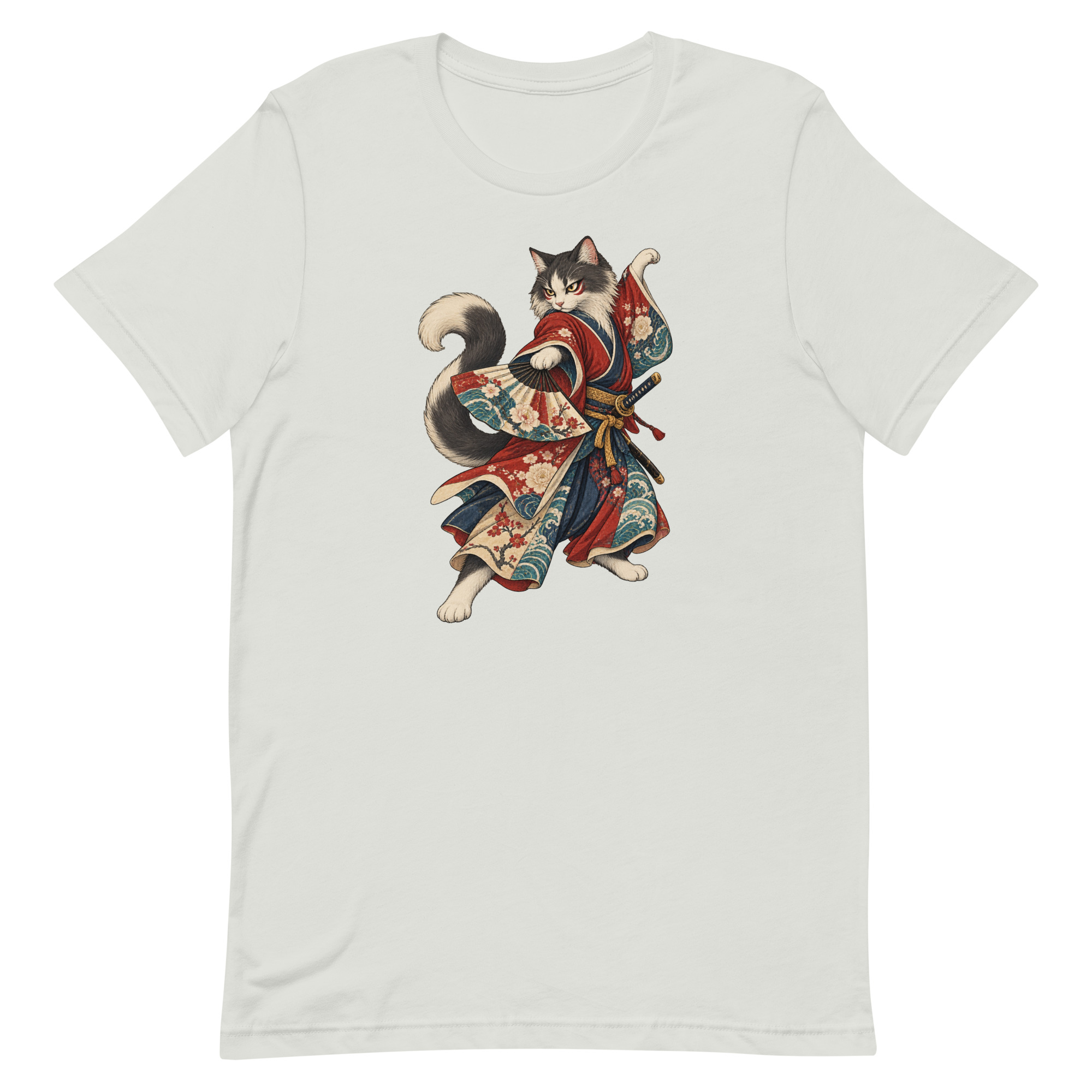 Samurai Cat Kabuki Fan Japanese Warrior Art, Japanese Art Tee, Mythology Gift - Image 61