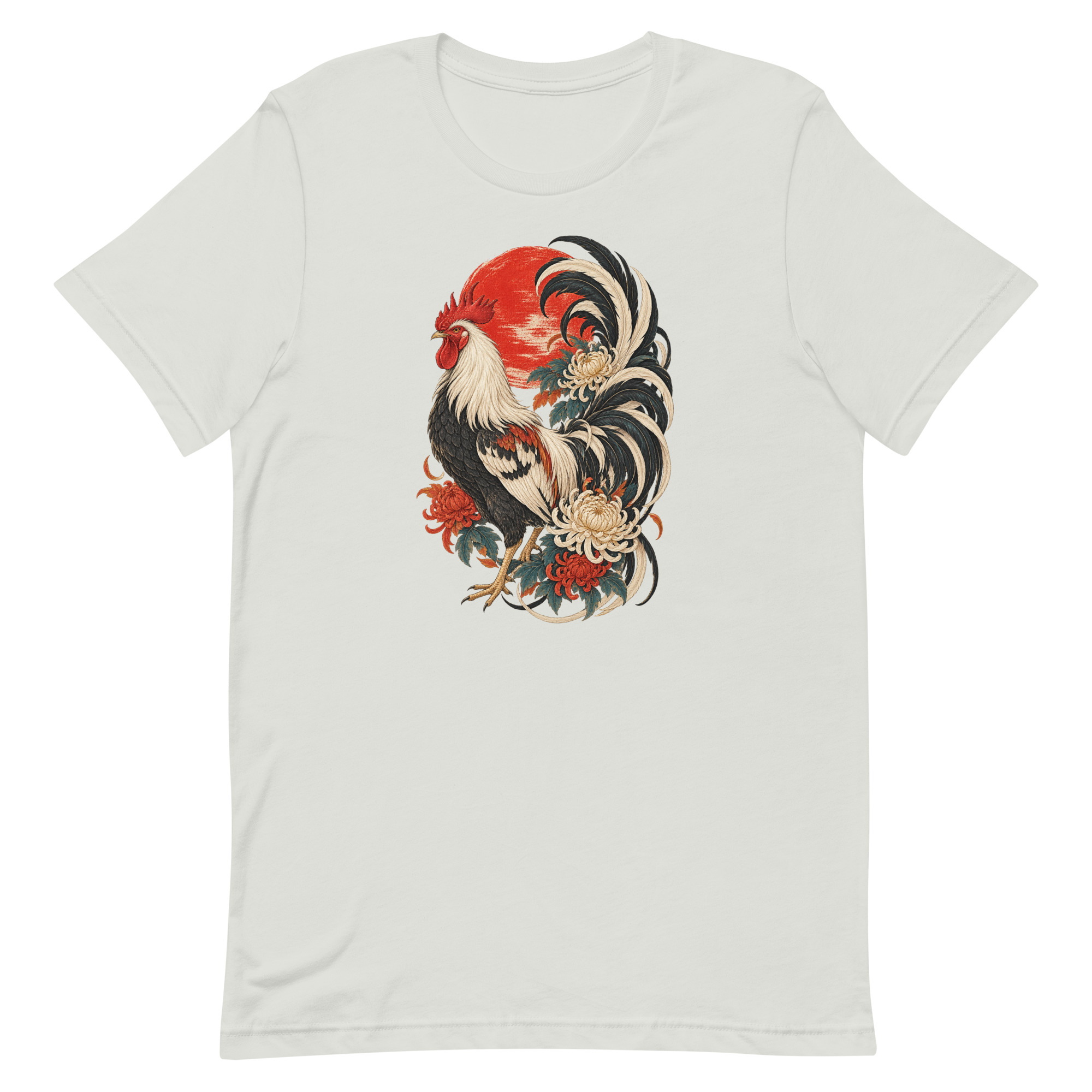 Japanese Rooster Red Sun Chrysanthemum Art, Japanese Art Tee, Mythology Gift - Image 59