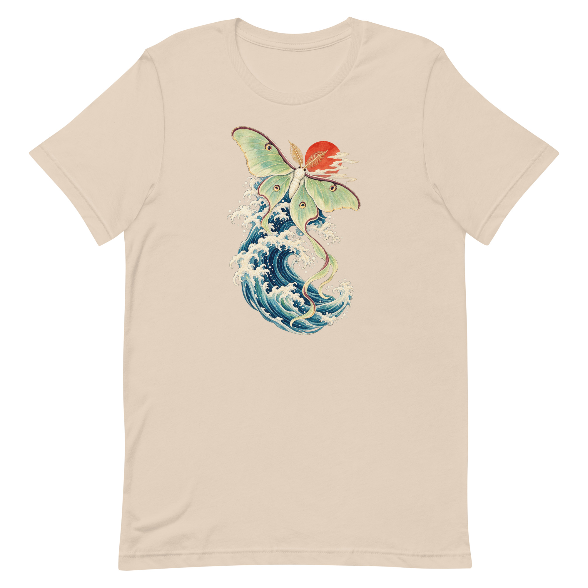 Luna Moth Great Wave Japanese Ukiyo-e Art T-Shirt - Image 60