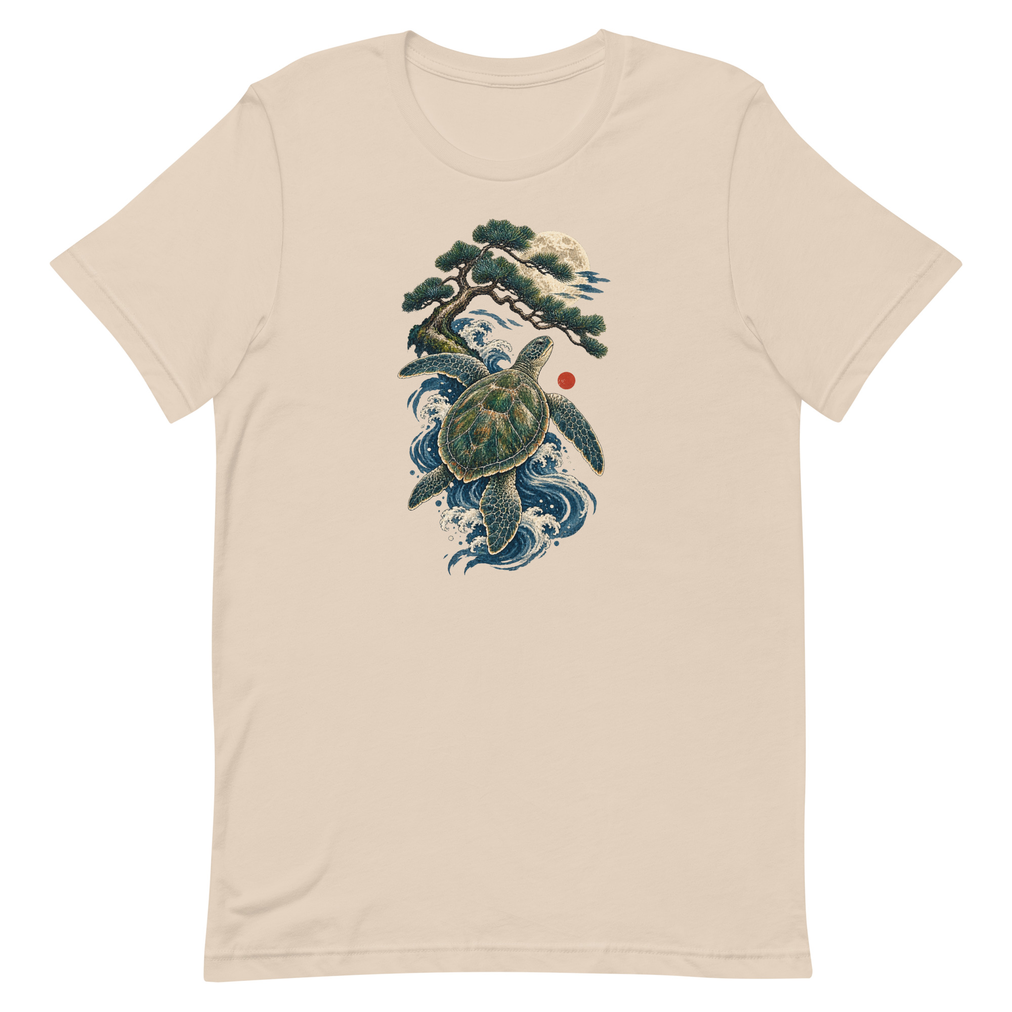 Ancient Sea Turtle Pine Moon Japanese Art, Japanese Art Tee, Mythology Gift - Image 60