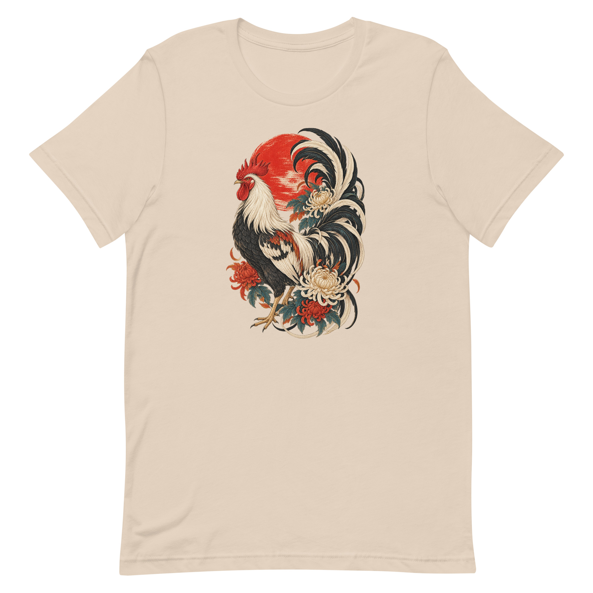 Japanese Rooster Red Sun Chrysanthemum Art, Japanese Art Tee, Mythology Gift - Image 60