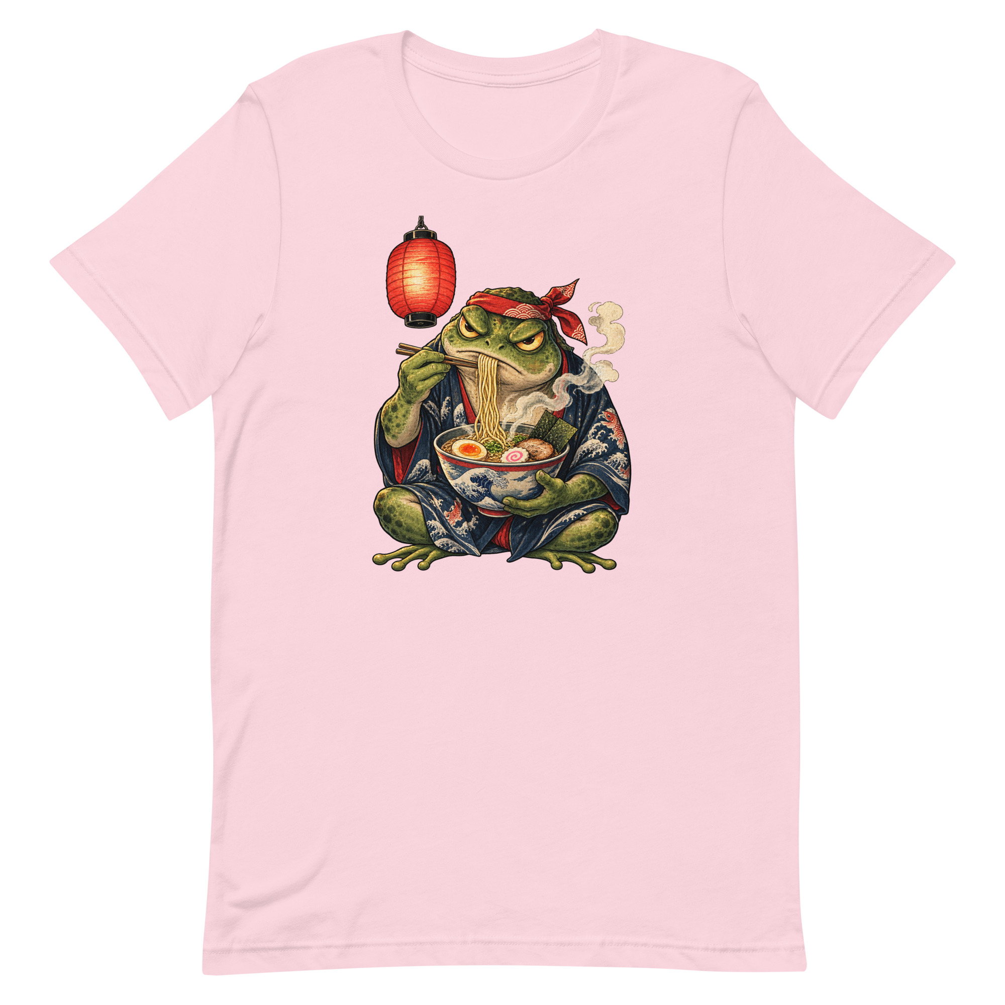 Grumpy Frog Ramen Lantern Japanese Ink Art T-Shirt - Image 70