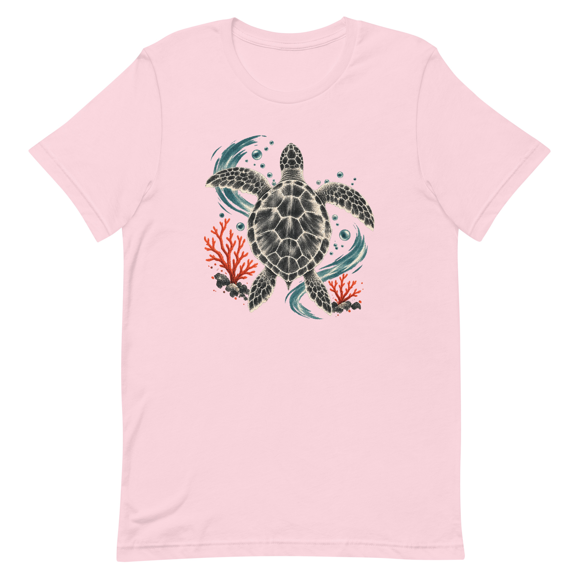 Gyotaku Sea Turtle Coral Japanese Print Art, Japanese Art Tee, Mythology Gift - Image 70