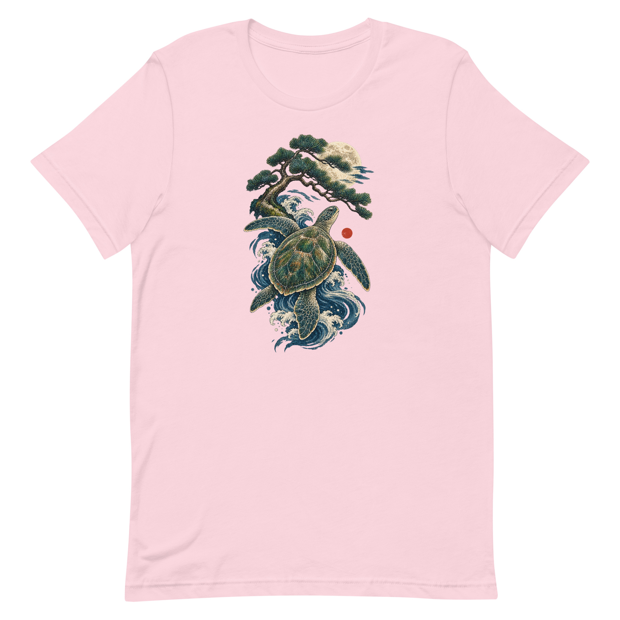 Ancient Sea Turtle Pine Moon Japanese Art, Japanese Art Tee, Mythology Gift - Image 68