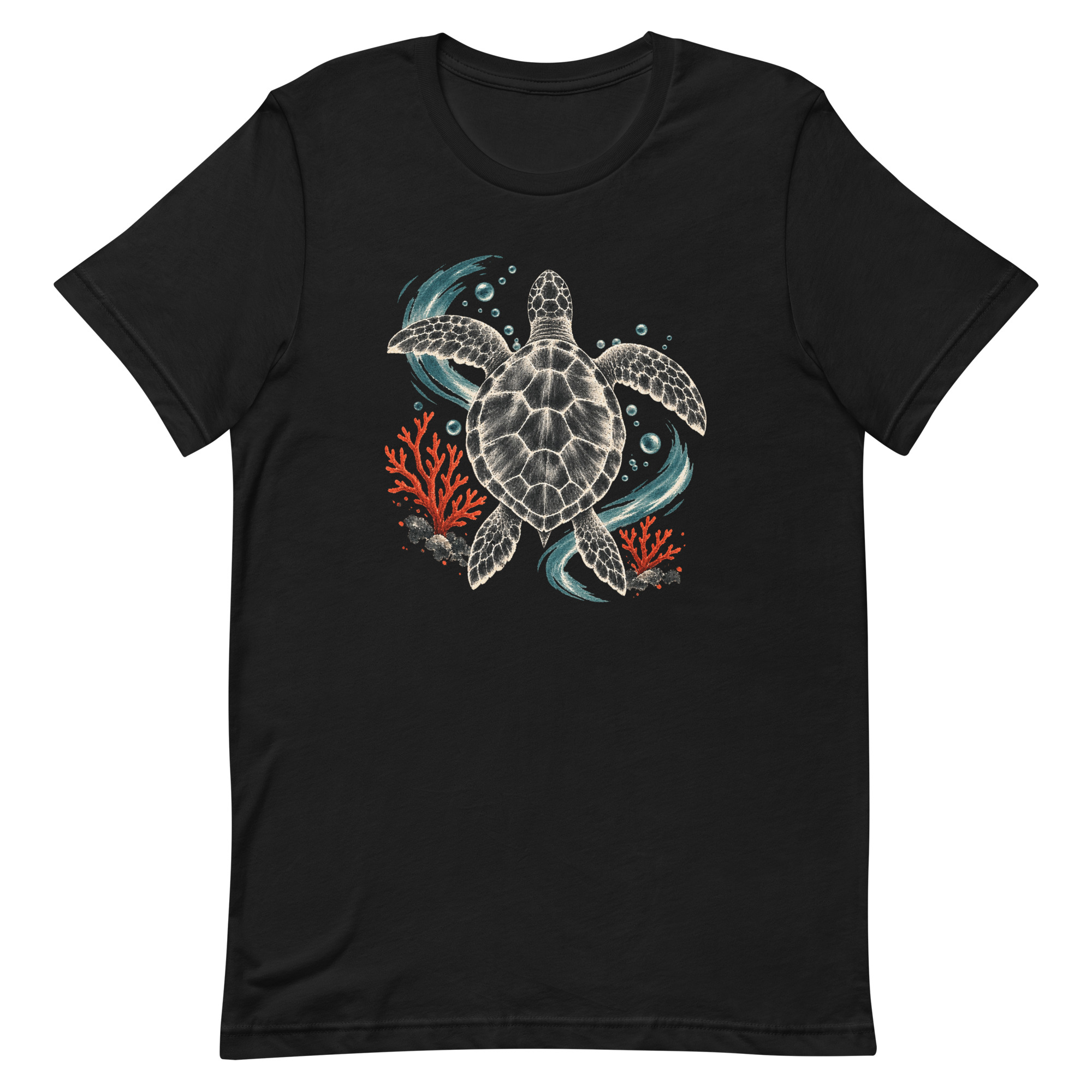 Gyotaku Sea Turtle Coral Japanese Print Art, Japanese Art Tee, Mythology Gift - Image 80