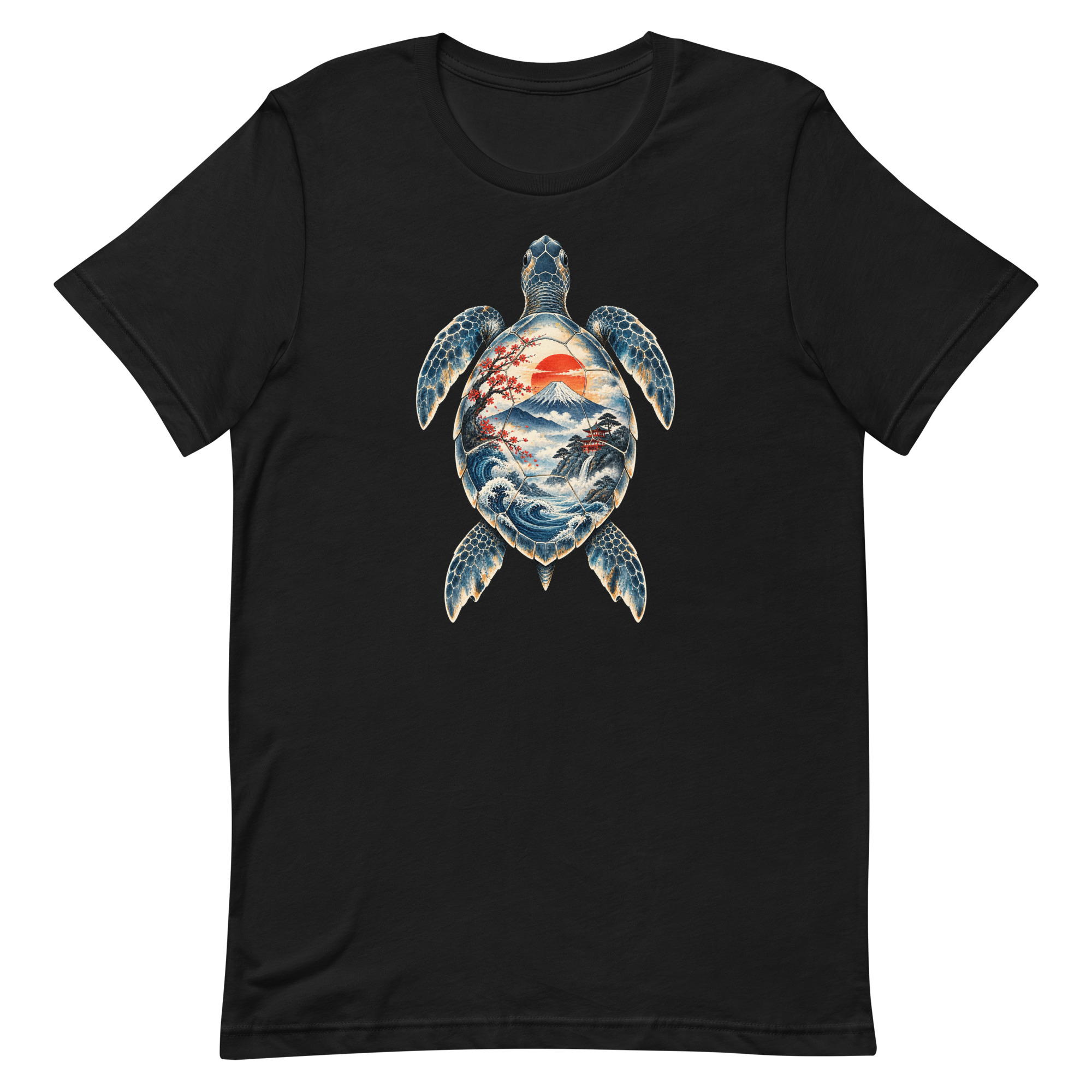 Sea Turtle Mount Fuji Sunrise Japanese Art, Japanese Art Tee, Mythology Gift - Image 80