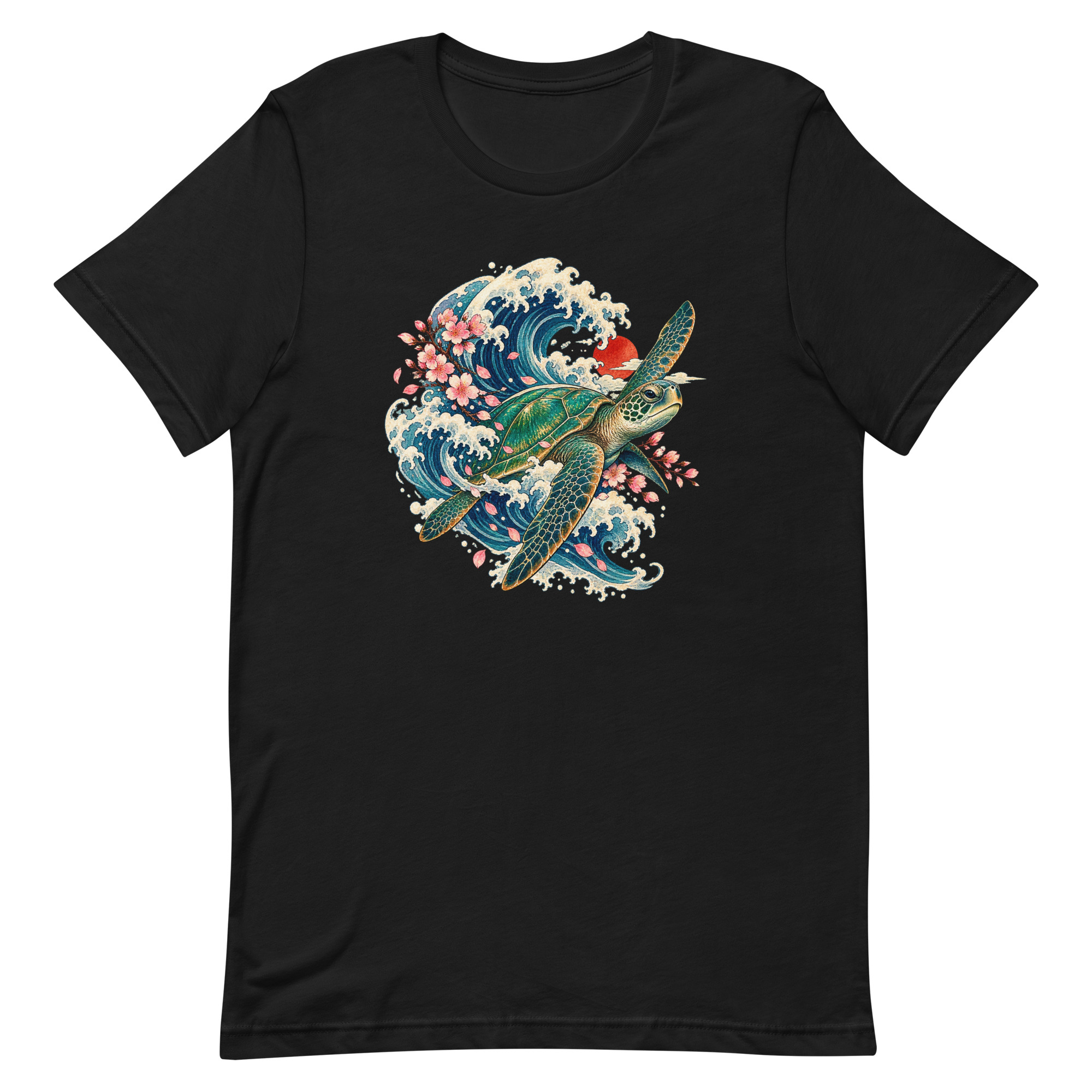 Sea Turtle Great Wave Sakura Japanese Art, Japanese Art Tee, Mythology Gift - Image 80