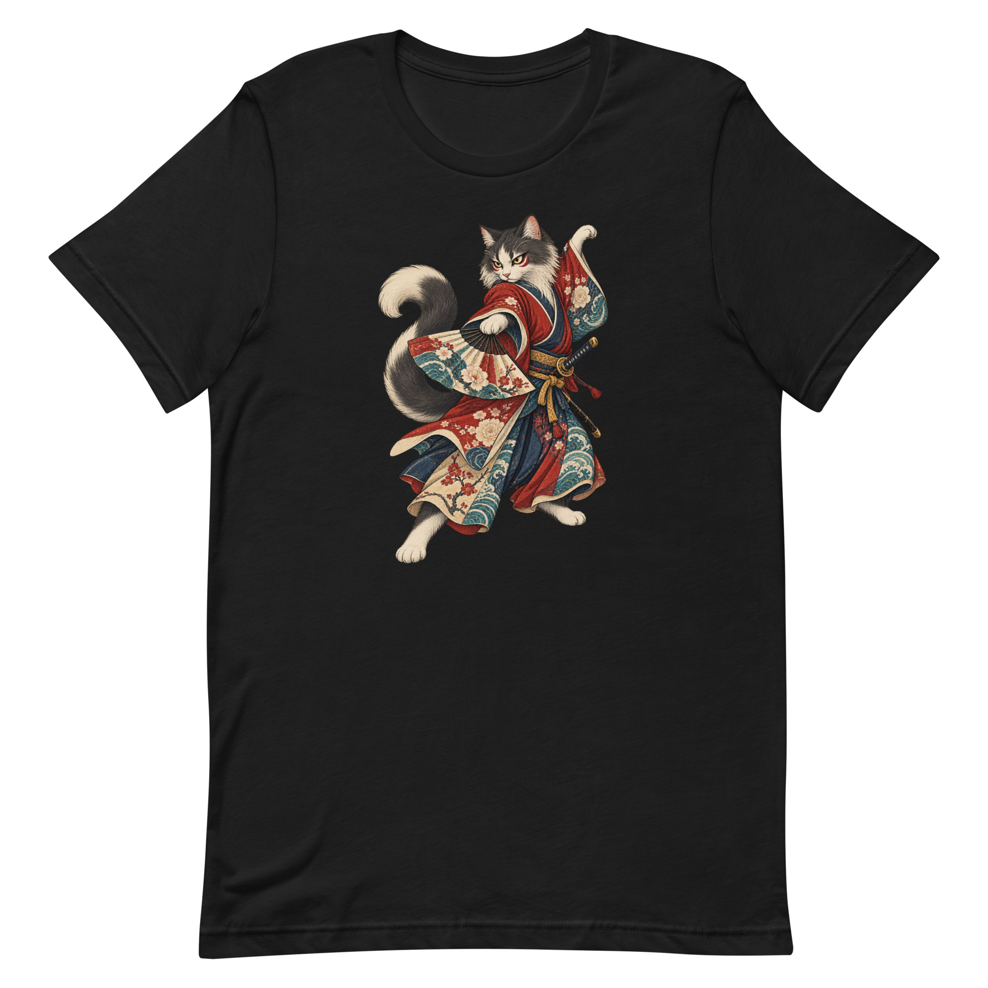 Samurai Cat Kabuki Fan Japanese Warrior Art, Japanese Art Tee, Mythology Gift - Image 80