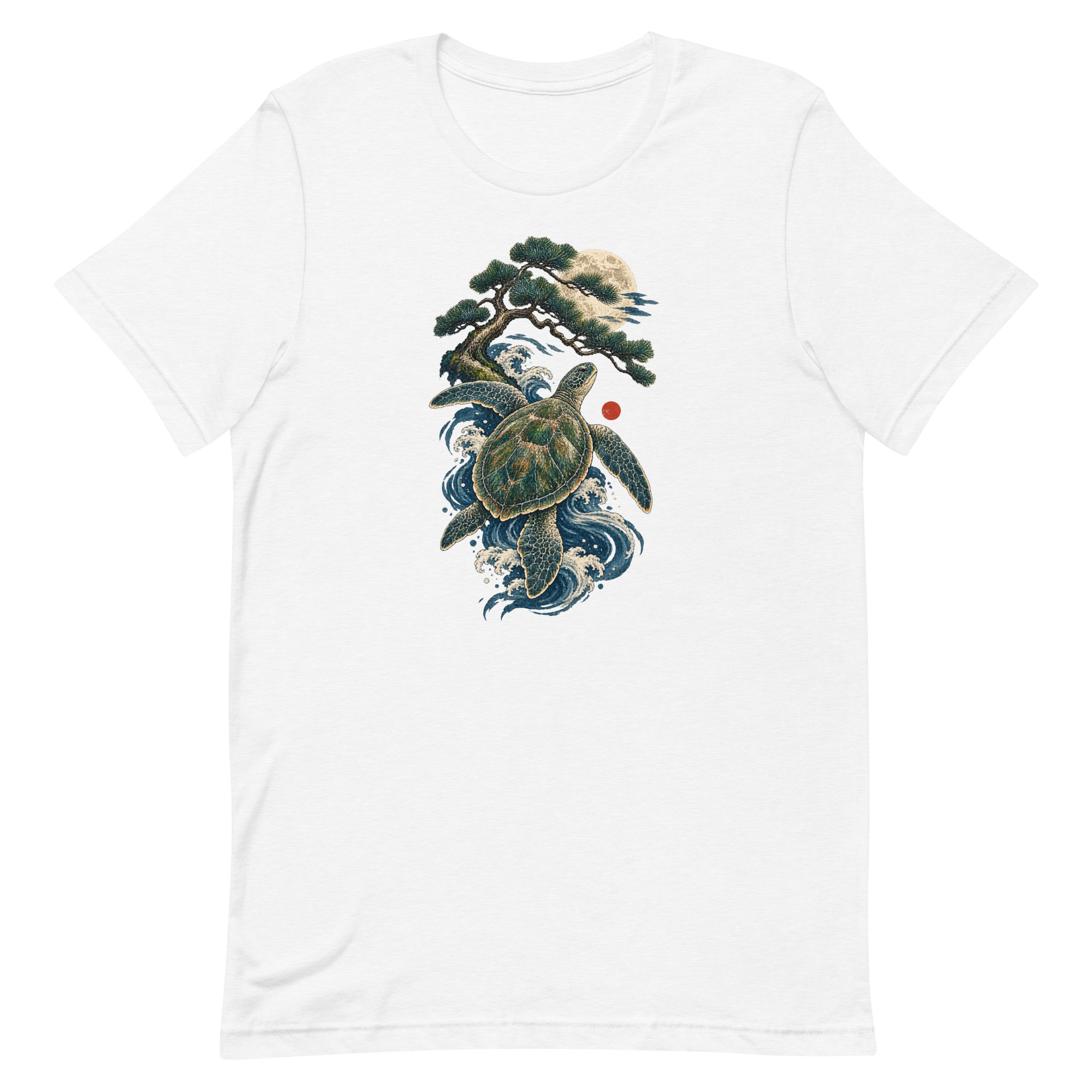 Ancient Sea Turtle Pine Moon Japanese Art, Japanese Art Tee, Mythology Gift - Image 92