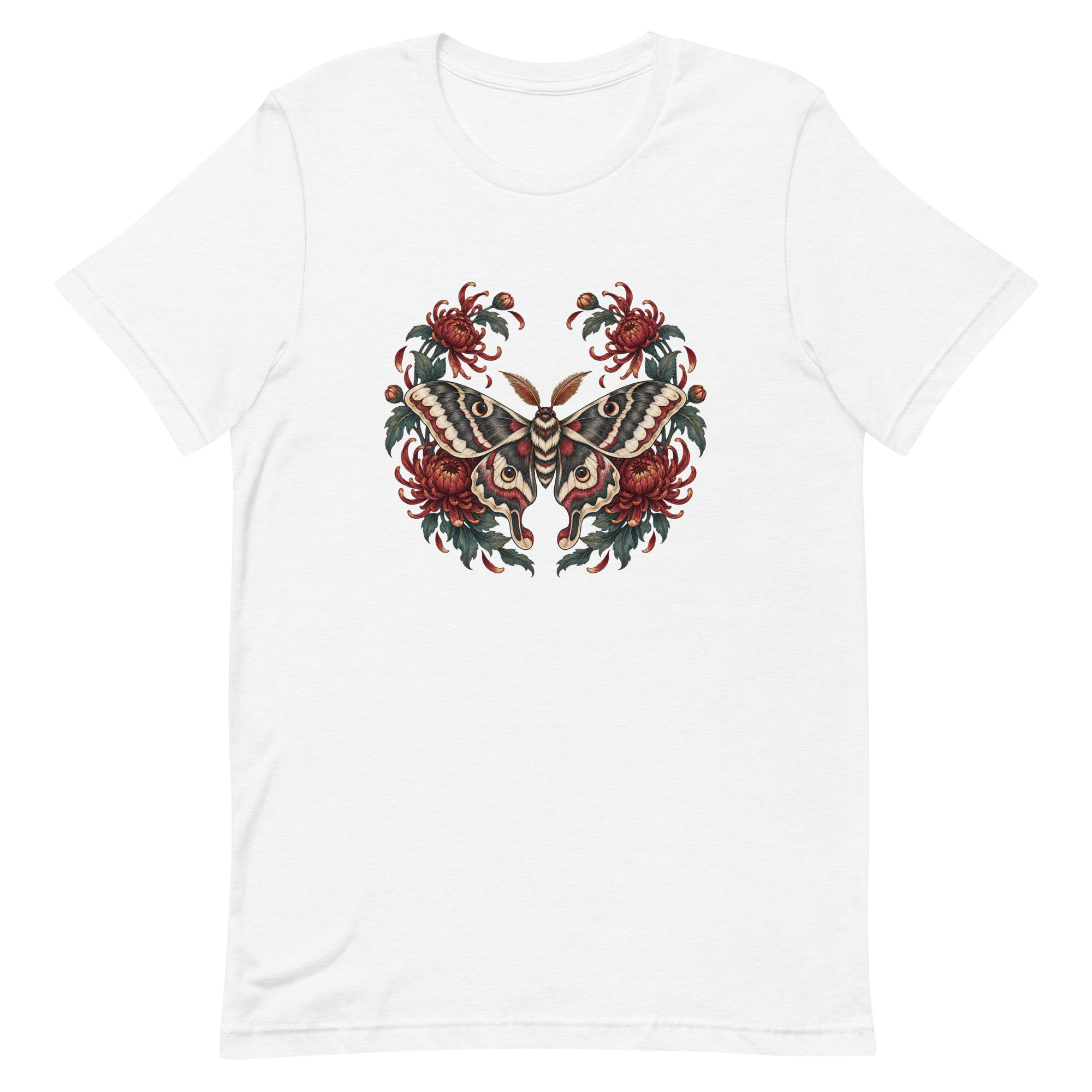 Japanese Moth Chrysanthemum Enso Ink Art, Japanese Art Tee, Mythology Gift - Image 94