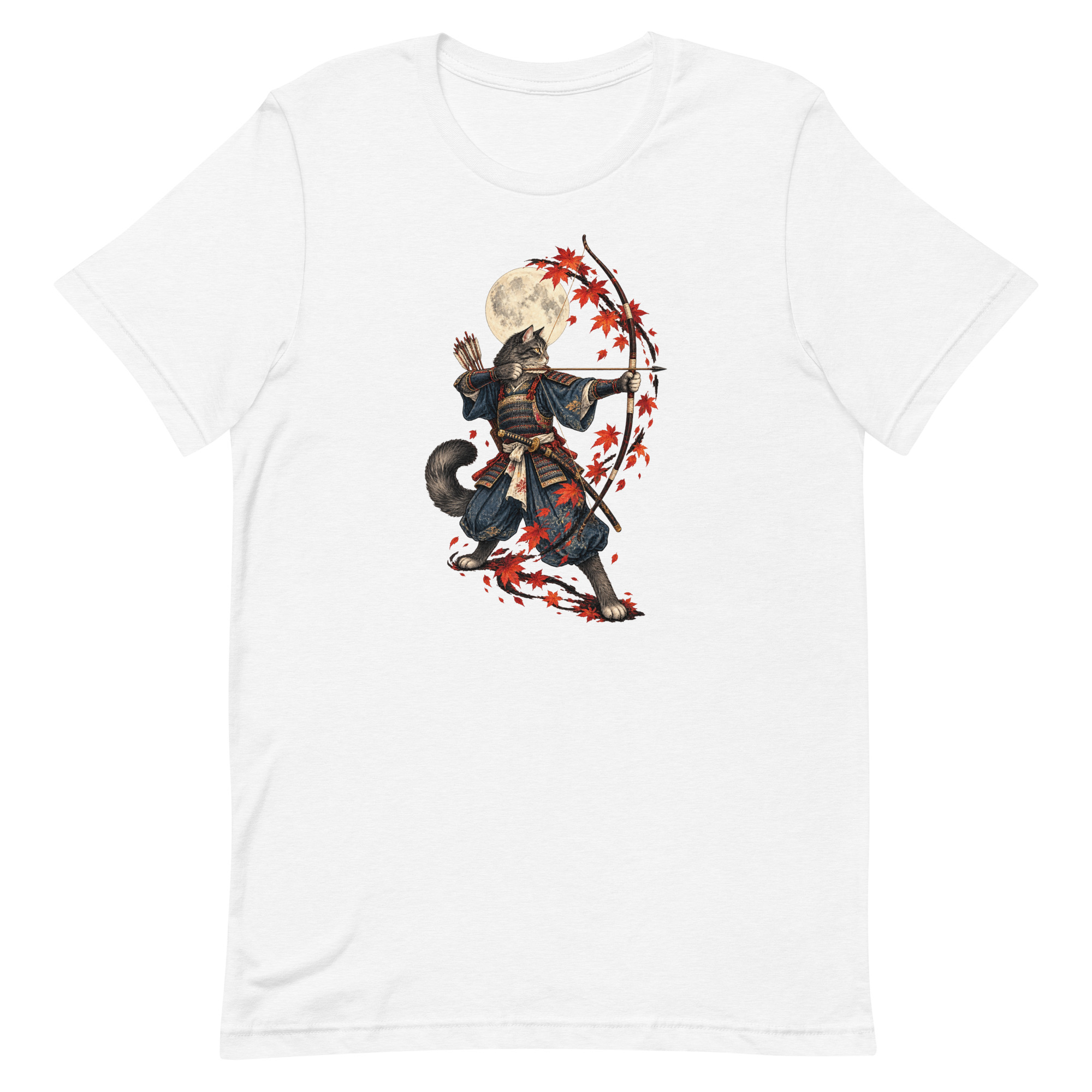 Samurai Cat Archer Maple Moon Japanese Art, Japanese Art Tee, Mythology Gift - Image 94