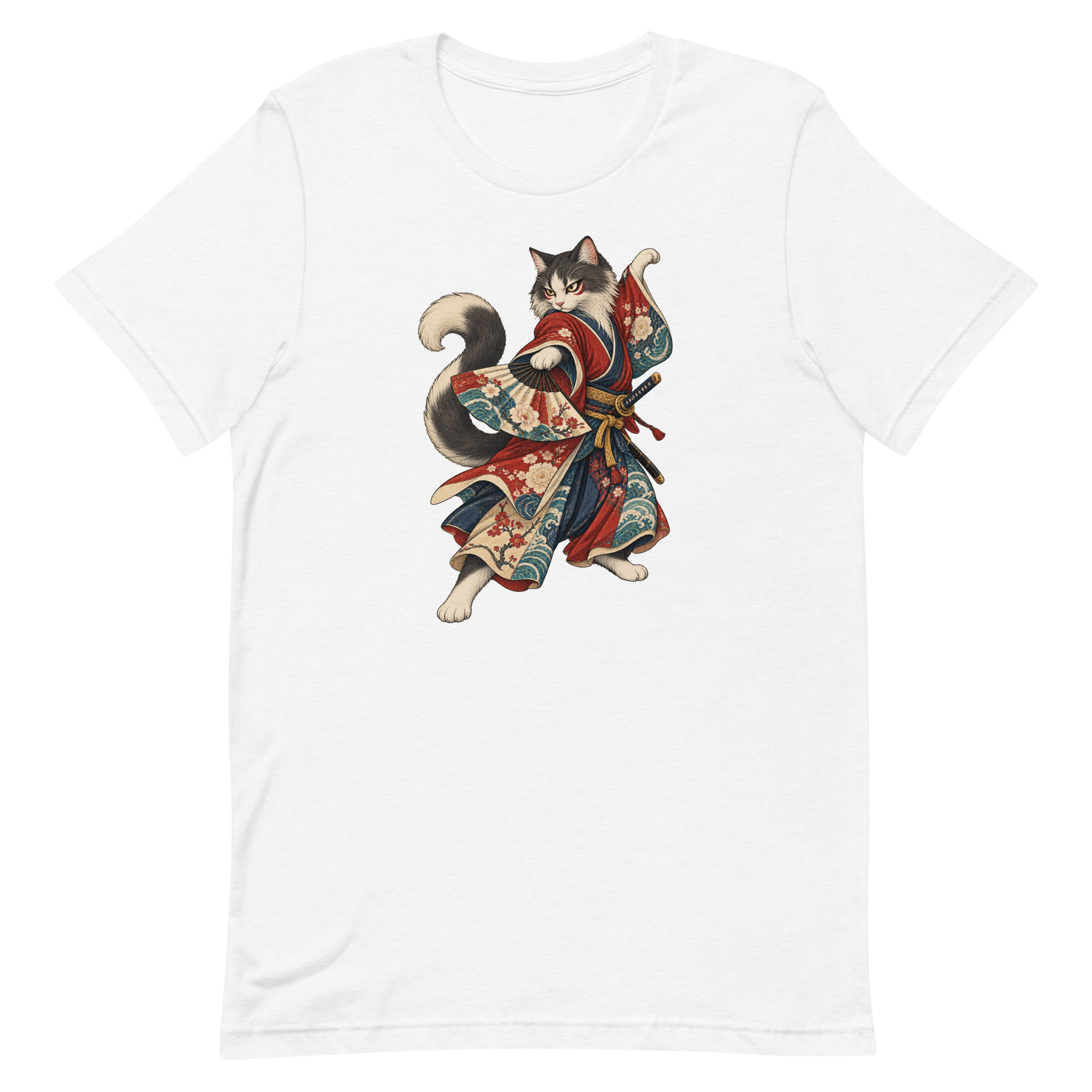 Samurai Cat Kabuki Fan Japanese Warrior Art, Japanese Art Tee, Mythology Gift - Image 94