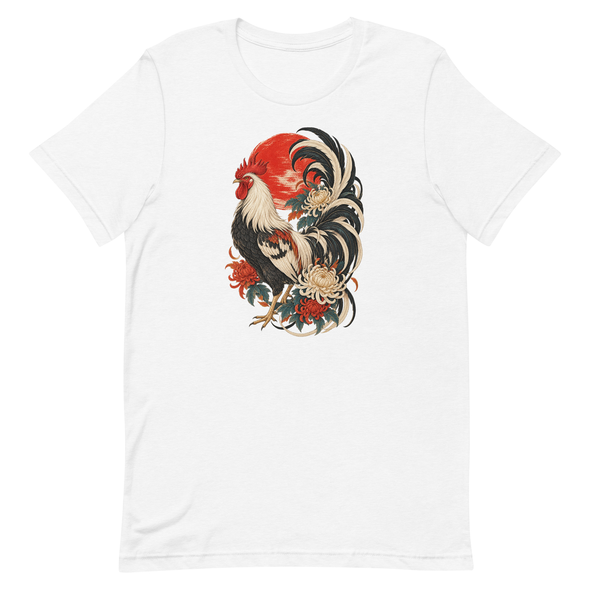 Japanese Rooster Red Sun Chrysanthemum Art, Japanese Art Tee, Mythology Gift - Image 92