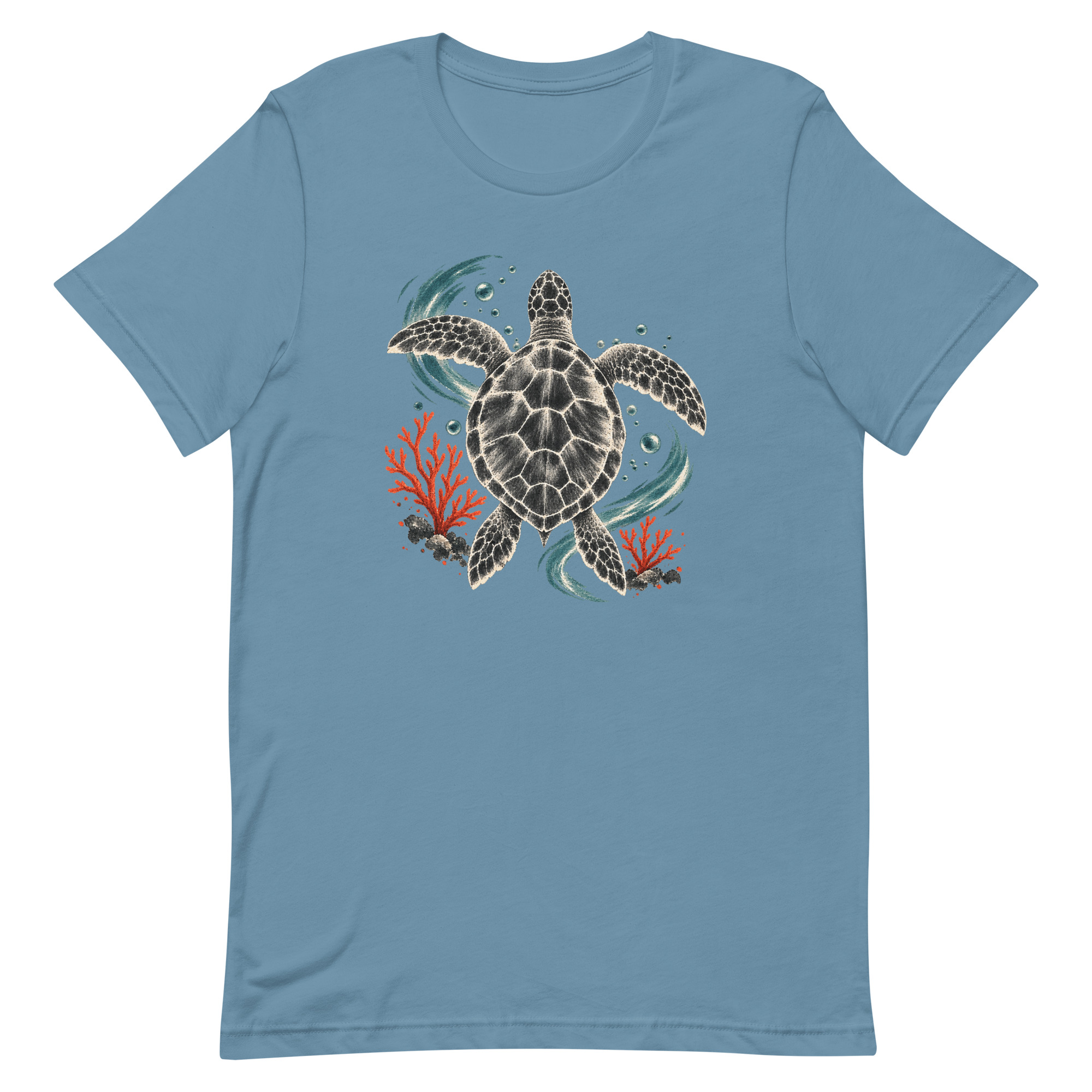 Gyotaku Sea Turtle Coral Japanese Print Art, Japanese Art Tee, Mythology Gift - Image 63