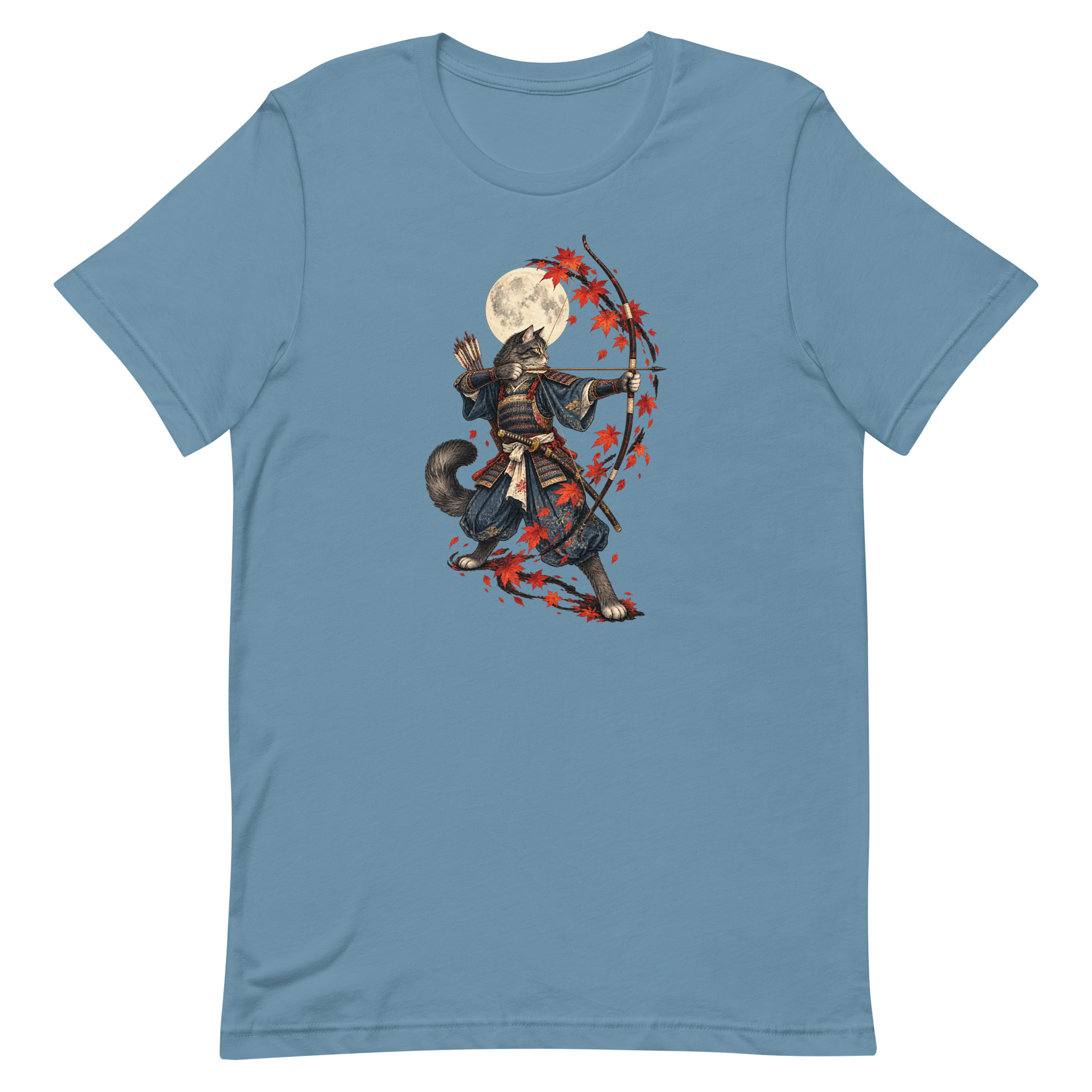 Samurai Cat Archer Maple Moon Japanese Art, Japanese Art Tee, Mythology Gift - Image 63