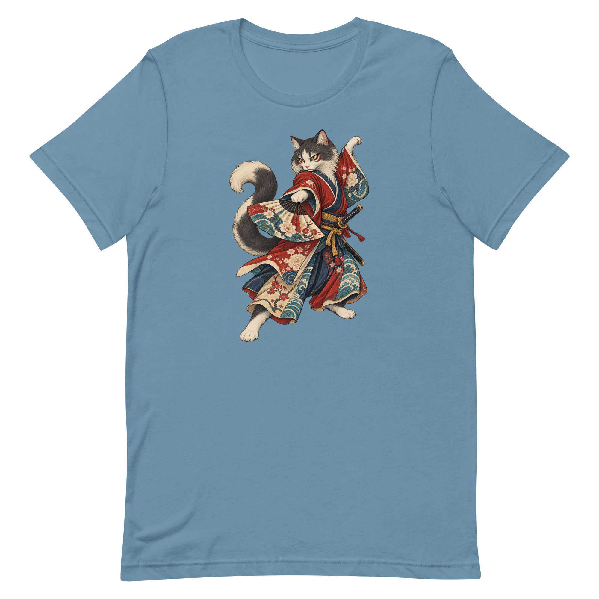 Samurai Cat Kabuki Fan Japanese Warrior Art, Japanese Art Tee, Mythology Gift - Image 63