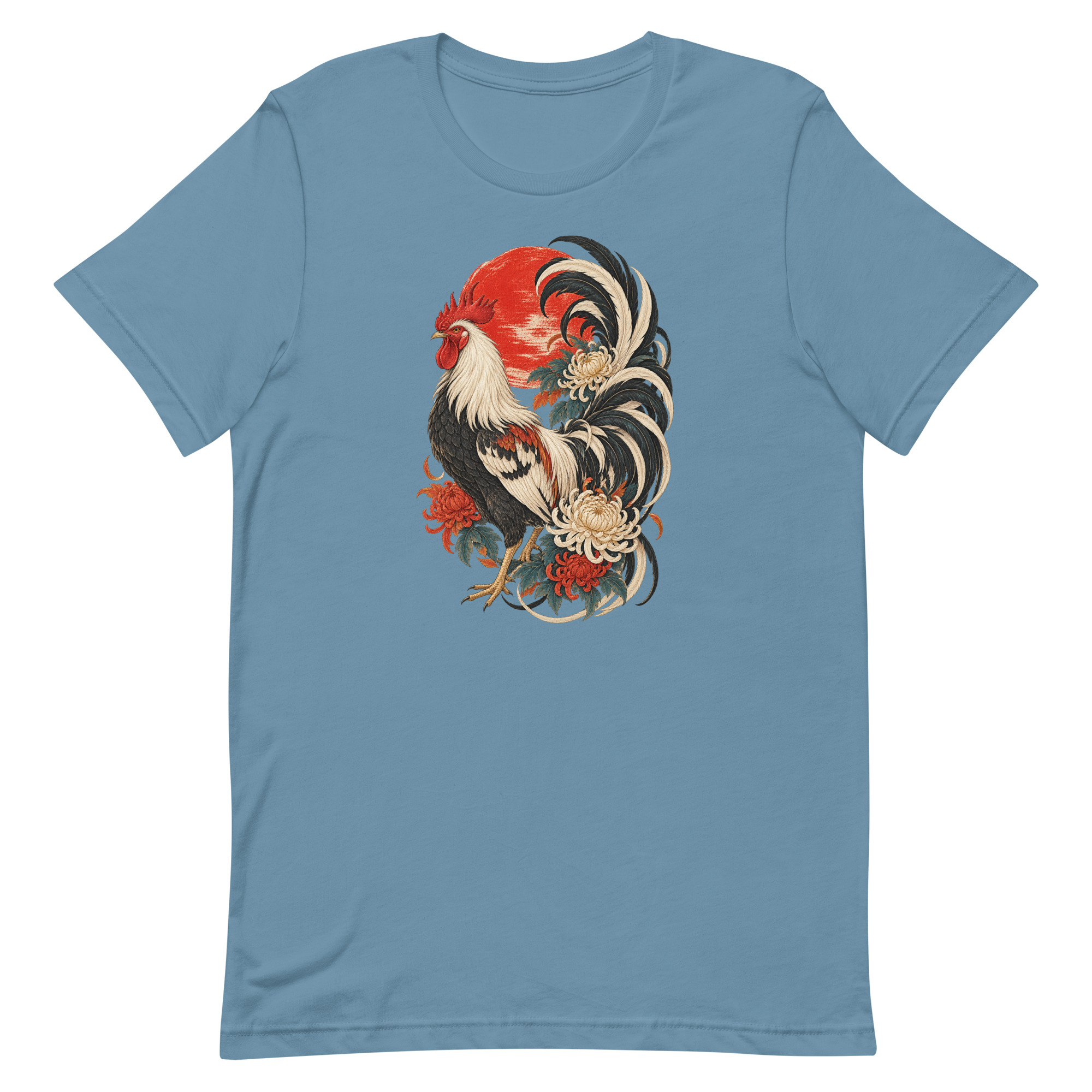 Japanese Rooster Red Sun Chrysanthemum Art, Japanese Art Tee, Mythology Gift - Image 61