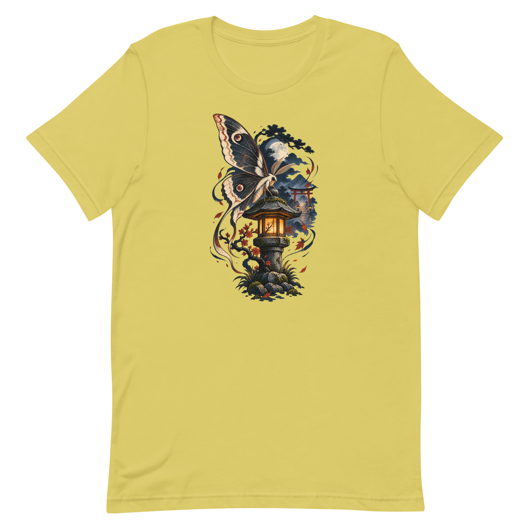 Japanese Moth Lantern Shrine Night Yokai Art T-Shirt - Image 62