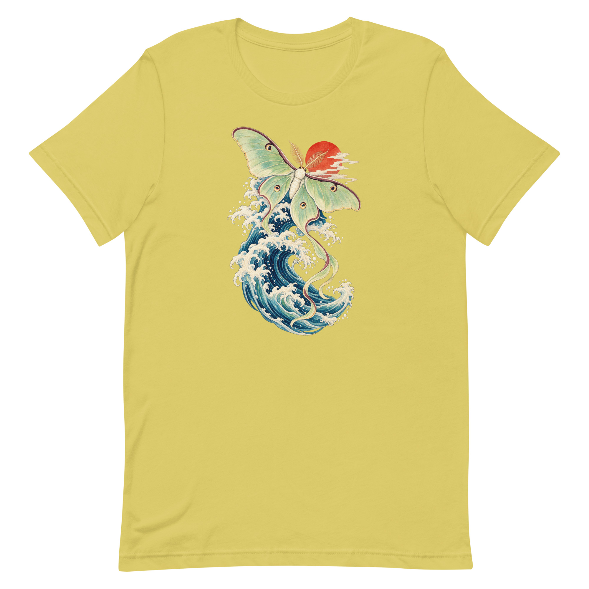Luna Moth Great Wave Japanese Ukiyo-e Art T-Shirt - Image 62