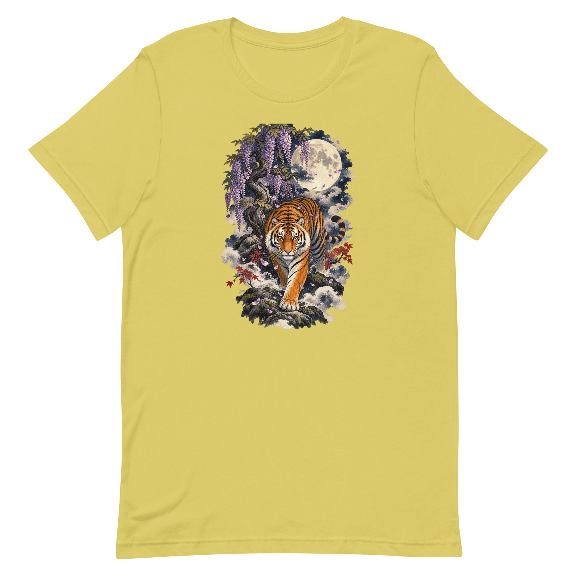 Japanese Tiger Wisteria Full Moon Art, Japanese Art Tee, Mythology Gift - Image 62