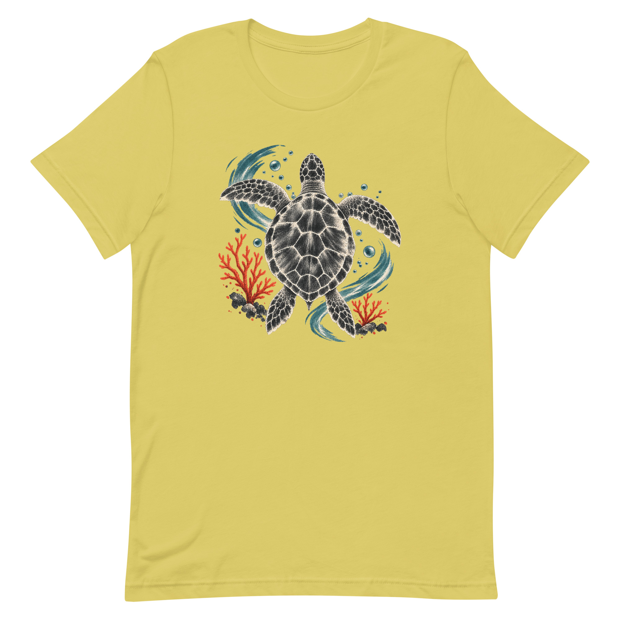 Gyotaku Sea Turtle Coral Japanese Print Art, Japanese Art Tee, Mythology Gift - Image 64
