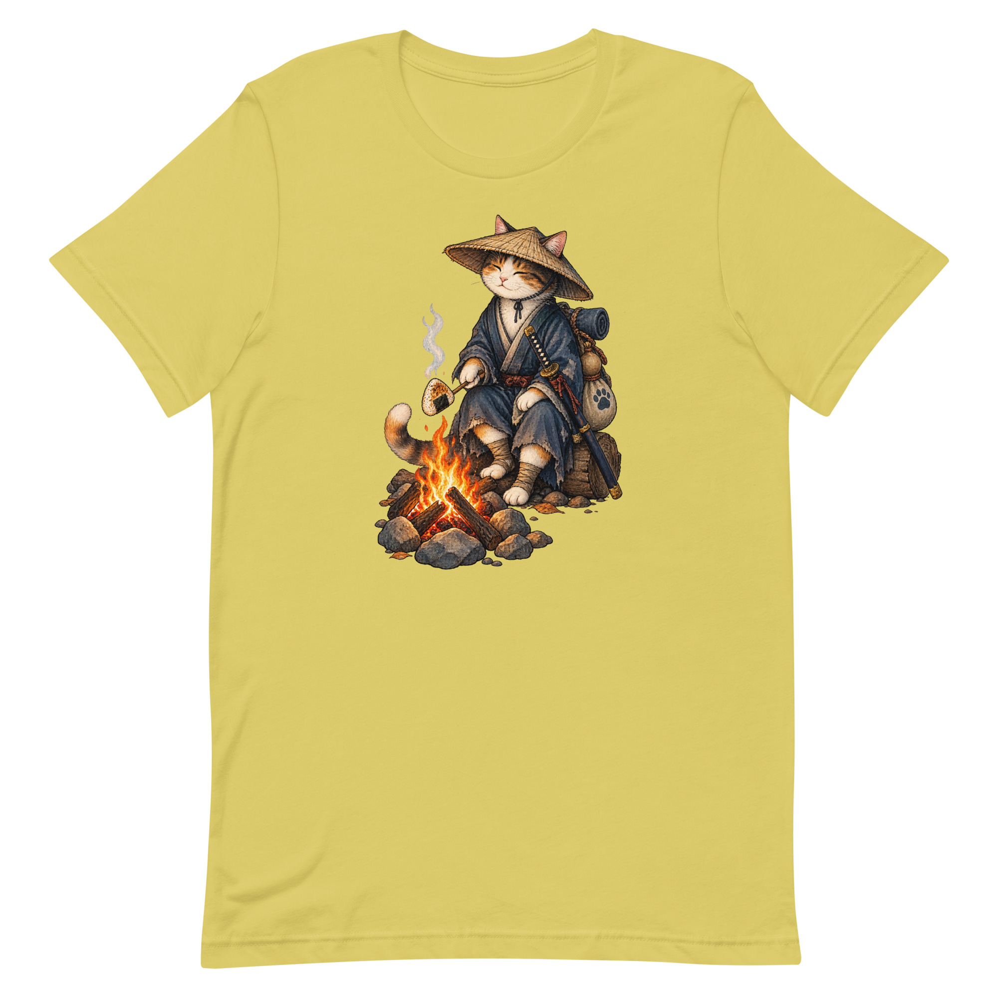 Samurai Cat Onigiri Campfire Japanese Art, Japanese Art Tee, Mythology Gift - Image 64