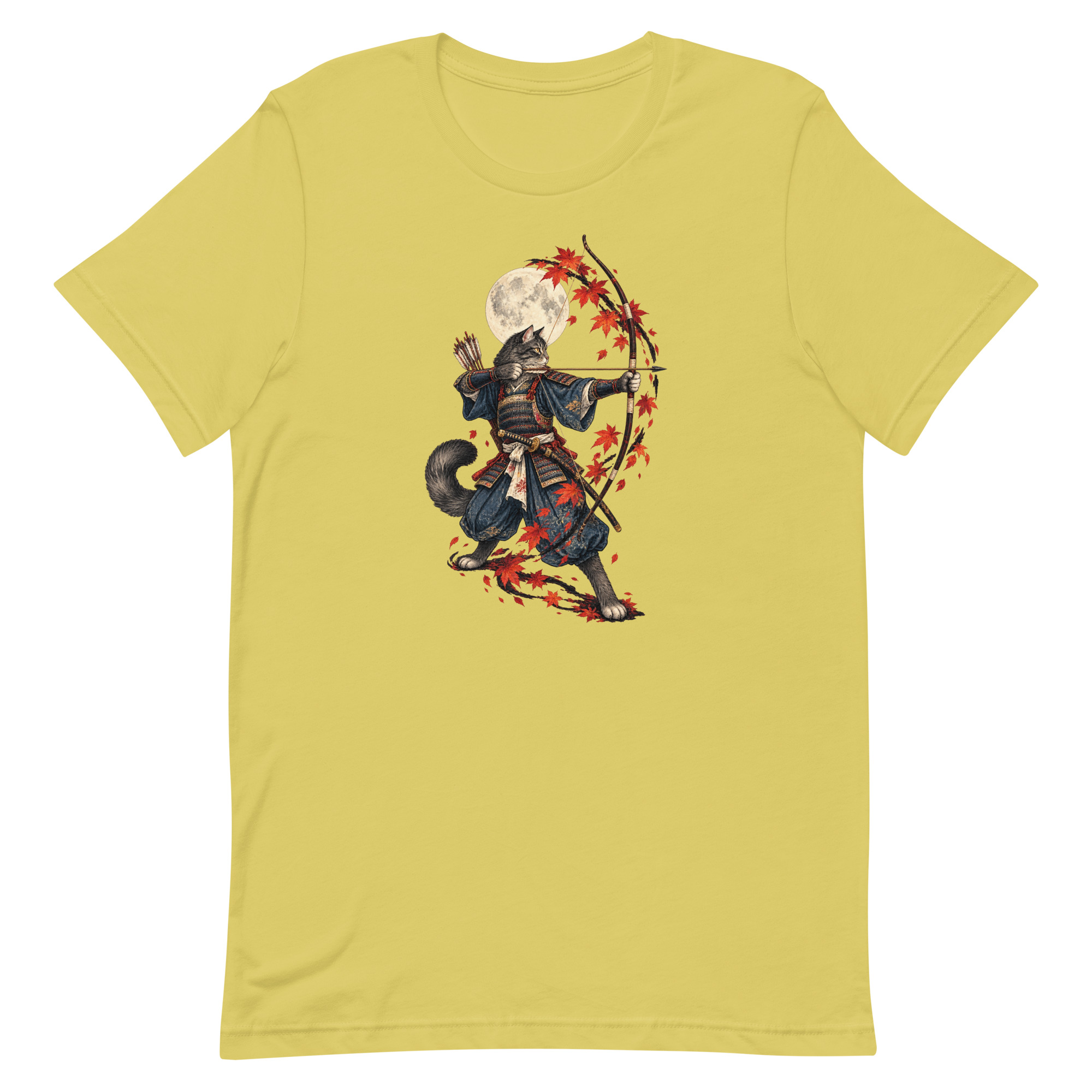 Samurai Cat Archer Maple Moon Japanese Art, Japanese Art Tee, Mythology Gift - Image 64