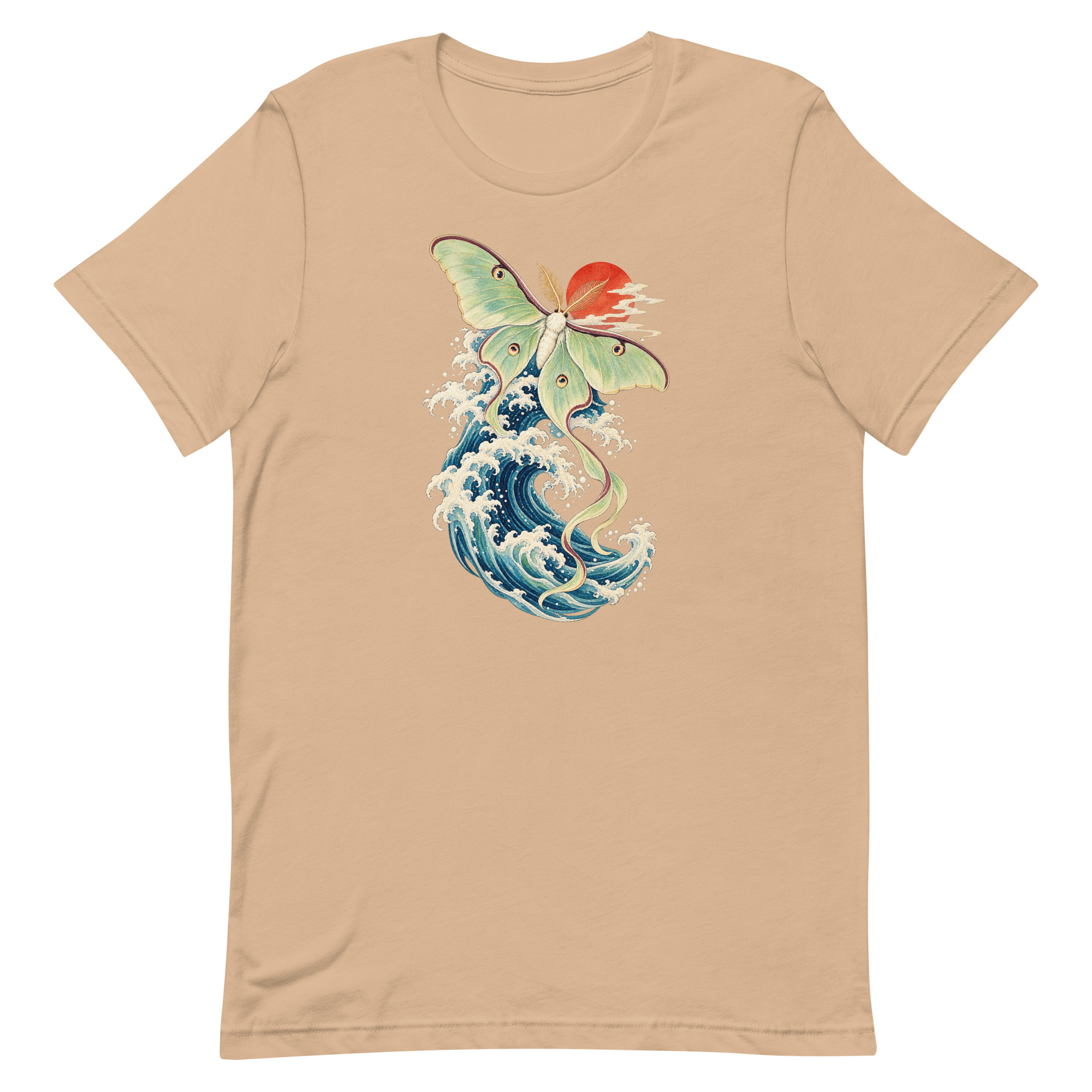 Luna Moth Great Wave Japanese Ukiyo-e Art T-Shirt - Image 63