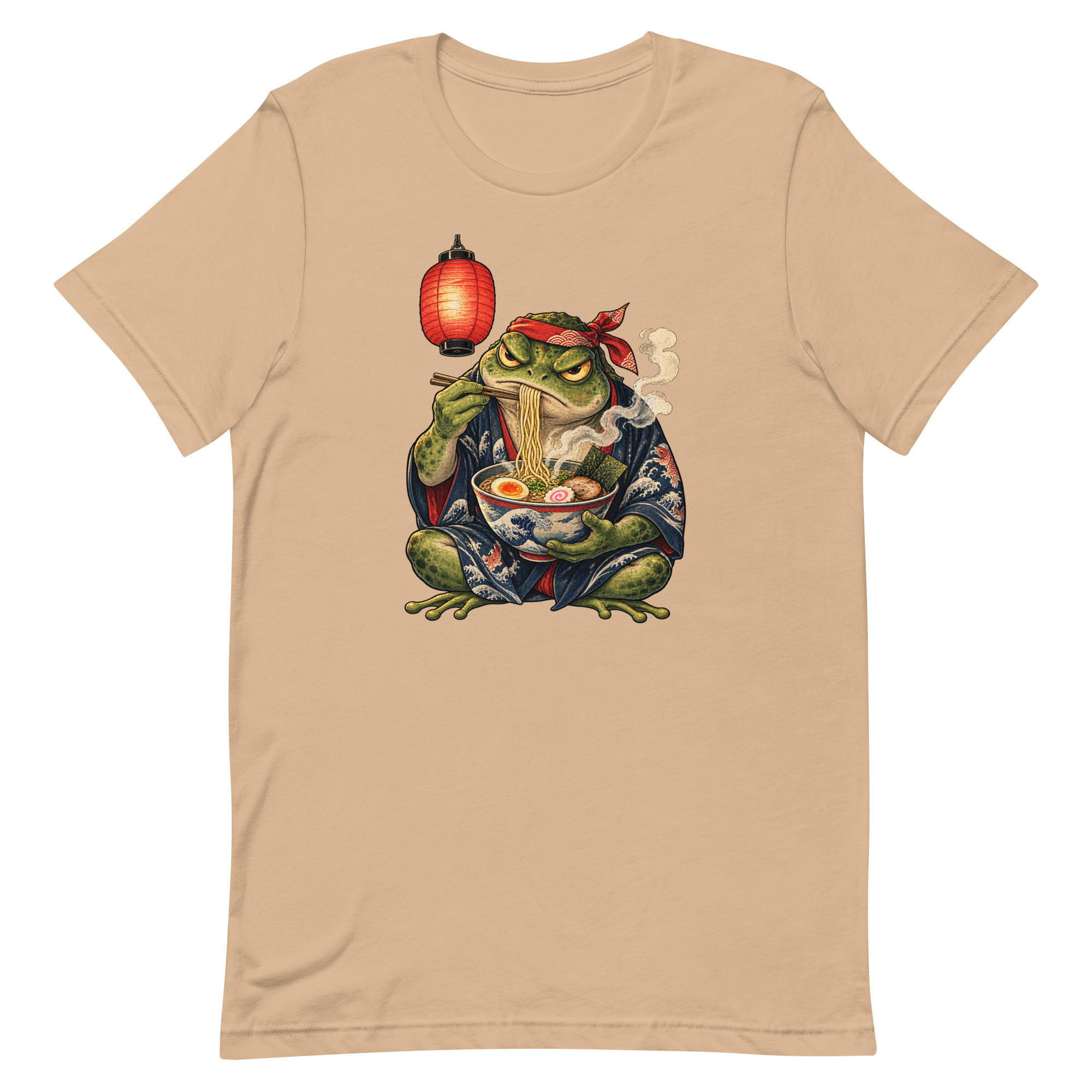 Grumpy Frog Ramen Lantern Japanese Ink Art T-Shirt - Image 65