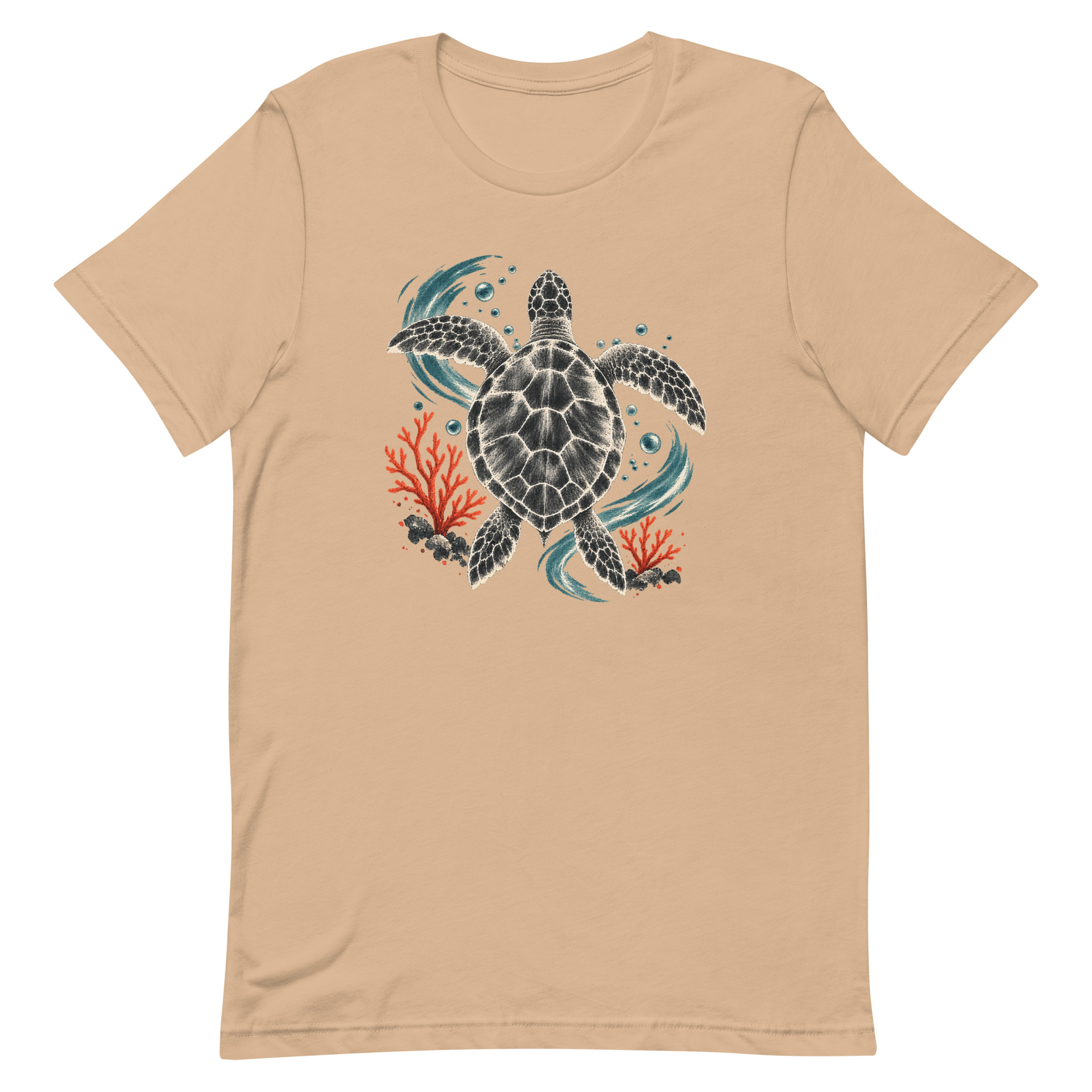 Gyotaku Sea Turtle Coral Japanese Print Art, Japanese Art Tee, Mythology Gift - Image 65