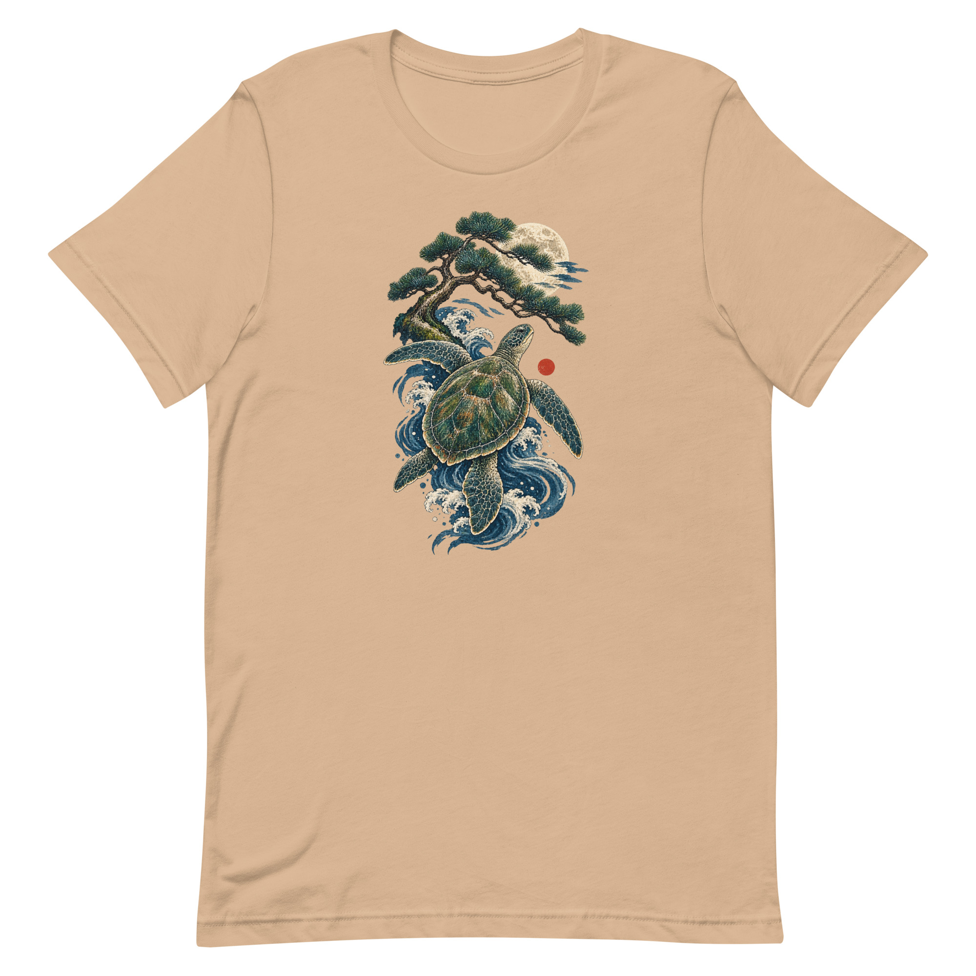 Ancient Sea Turtle Pine Moon Japanese Art, Japanese Art Tee, Mythology Gift - Image 63