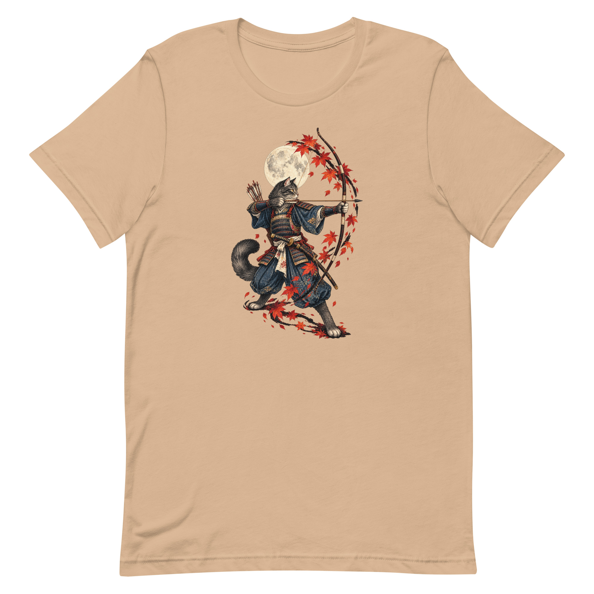 Samurai Cat Archer Maple Moon Japanese Art, Japanese Art Tee, Mythology Gift - Image 65