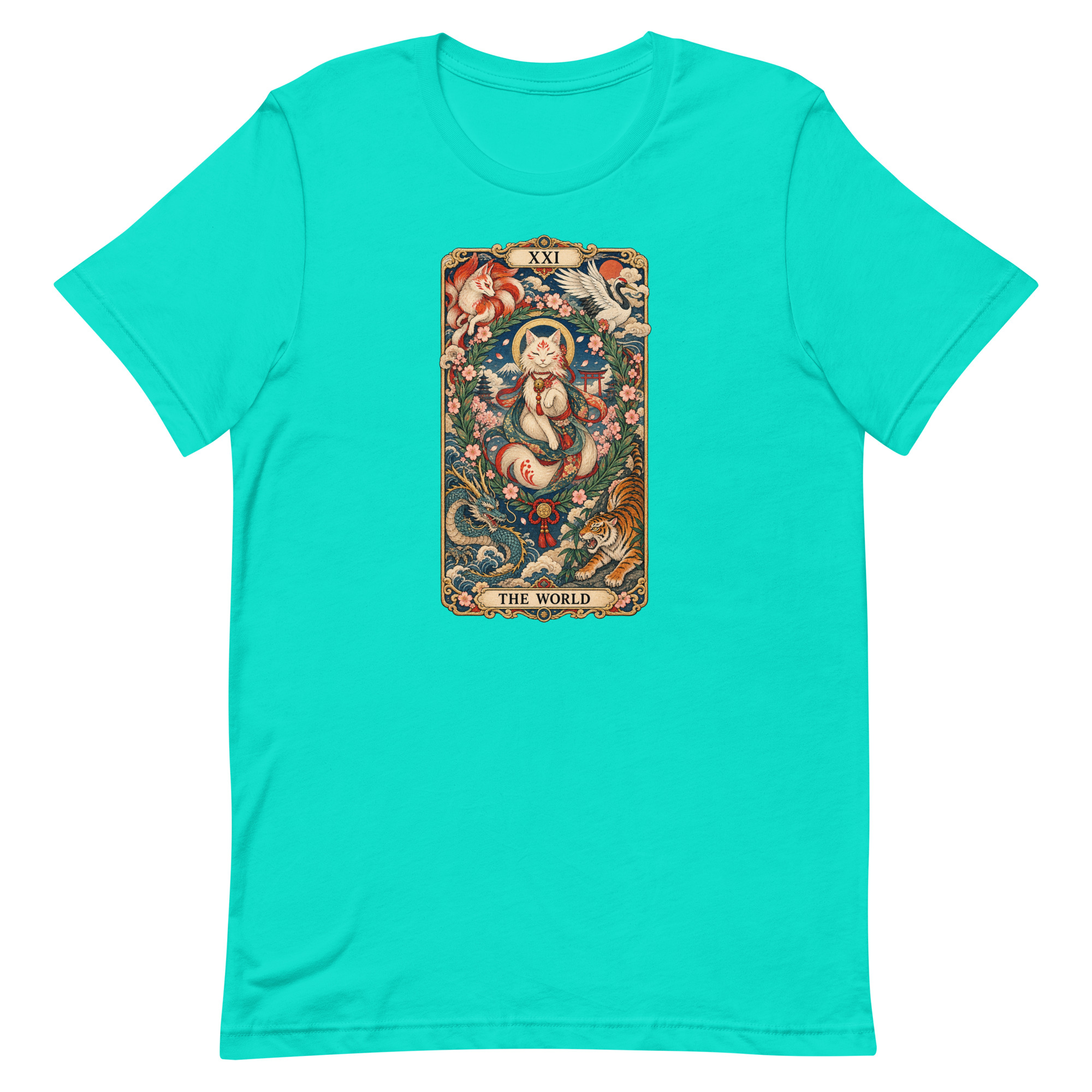 The World Shrine Cat Tarot Japanese Art T-Shirt - Image 83
