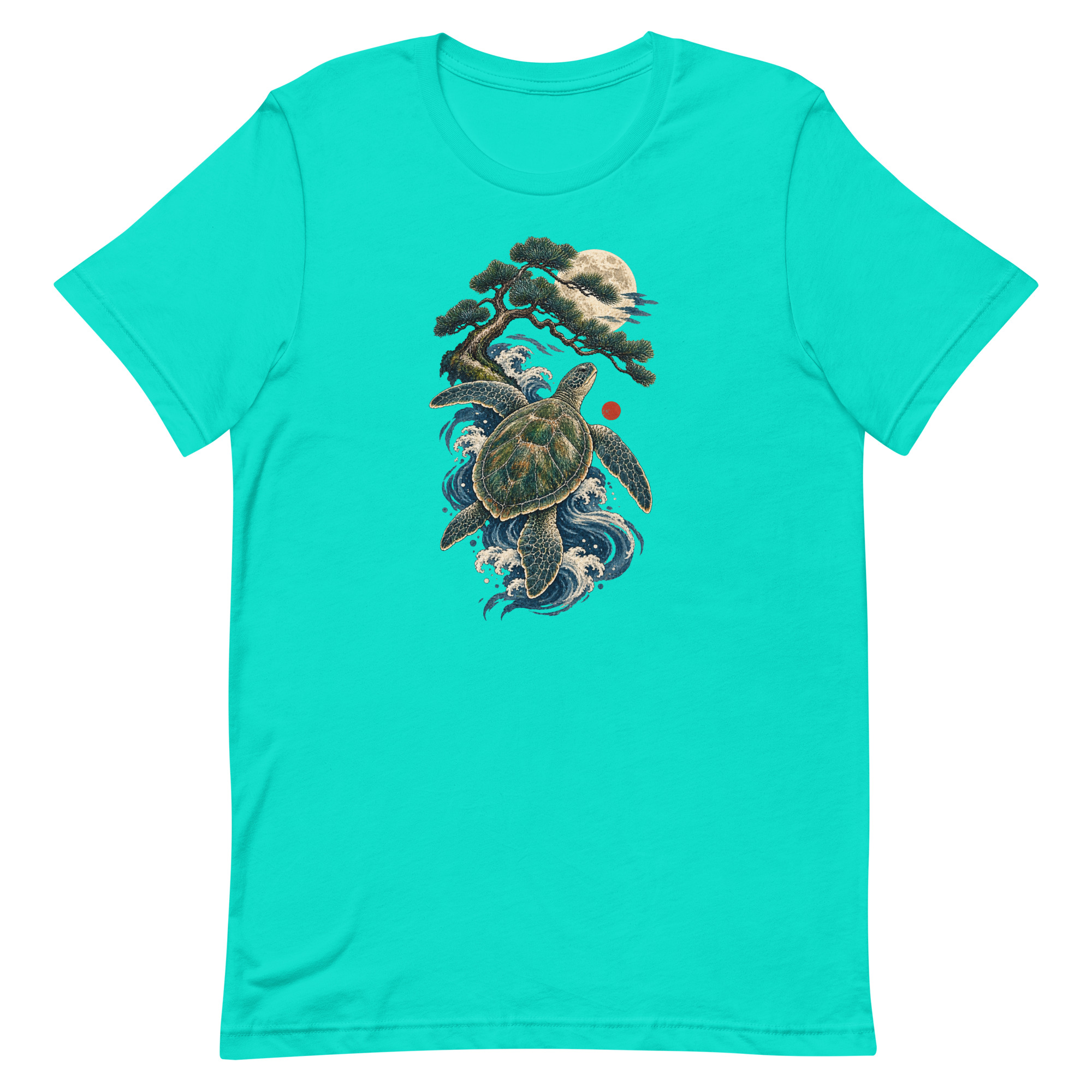 Ancient Sea Turtle Pine Moon Japanese Art, Japanese Art Tee, Mythology Gift - Image 83